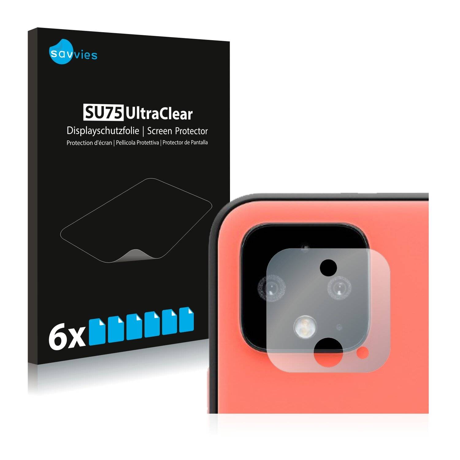 6x Savvies SU75 Displayschutzfolie für Google Pixel 4 (NUR