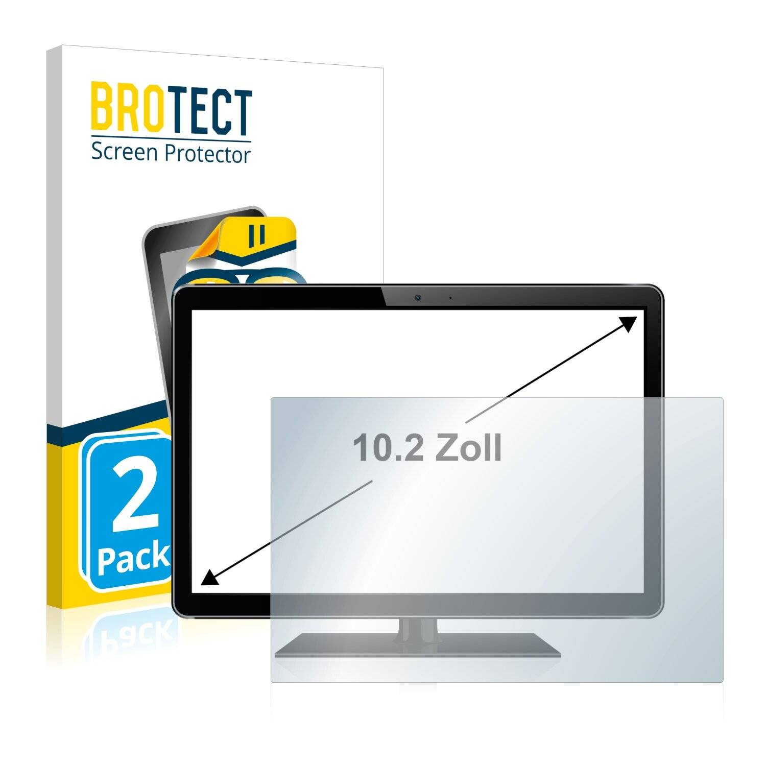 2x BROTECT HD-Clear Displayschutzfolie für Kassensysteme mit 10.2 Zoll Displays [222.5 mm x