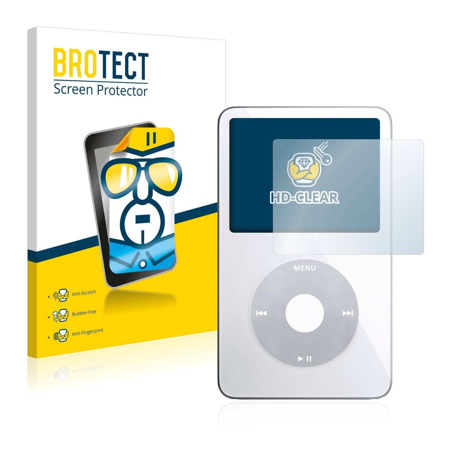 2x BROTECT HD-Clear Displayschutzfolie für Apple iPod classic video Display (5.