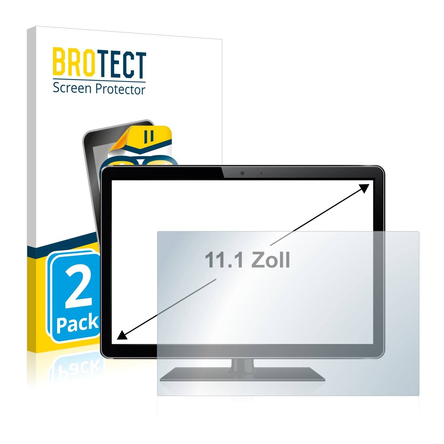 2x BROTECT HD-Clear Displayschutzfolie für Kassensysteme mit 11.1 Zoll Displays [245.2 mm x