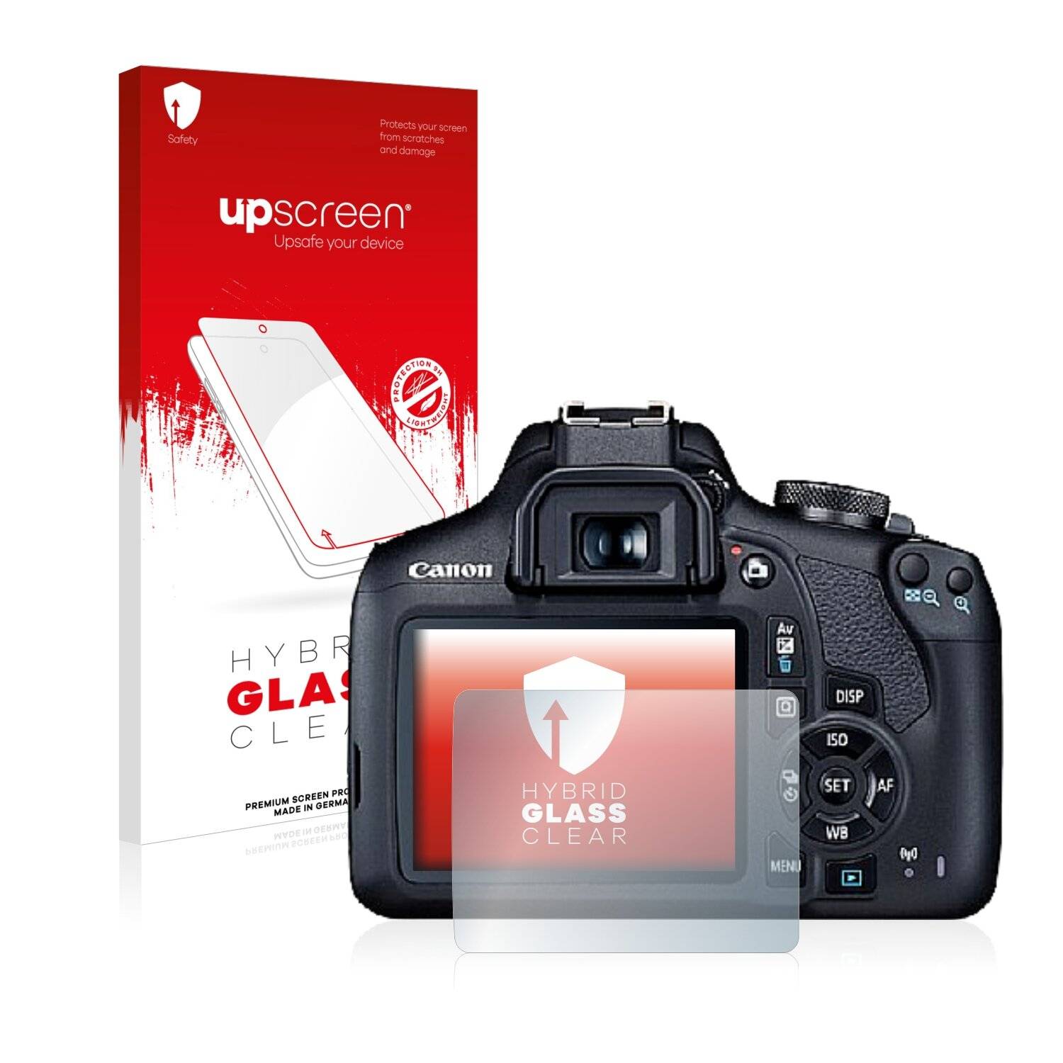 upscreen Hybrid Glass Clear Premium Schutzglas Folie für Canon EOS
