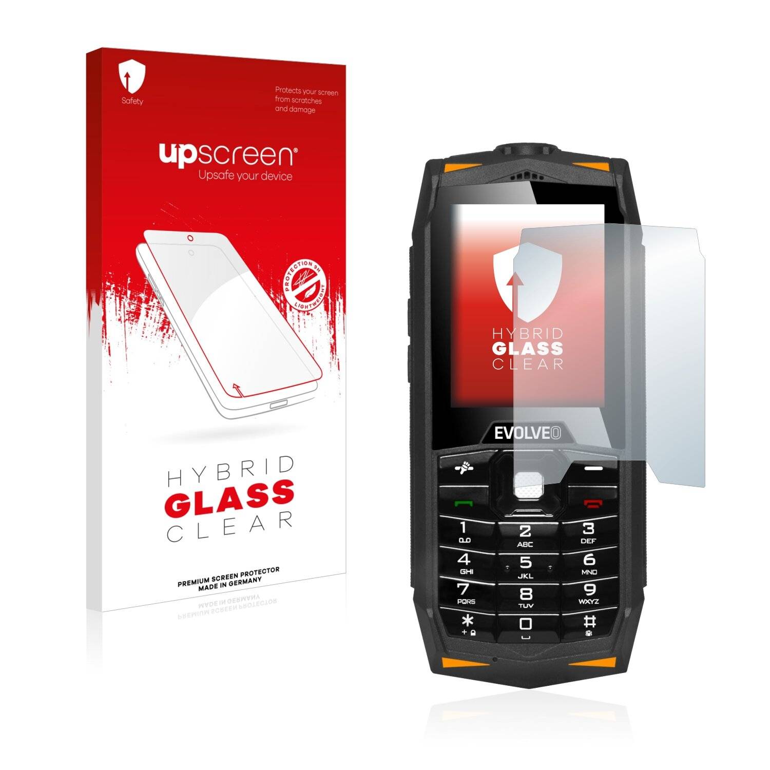 upscreen Hybrid Glass Clear Premium Schutzglas Folie für Evolveo Strongphone