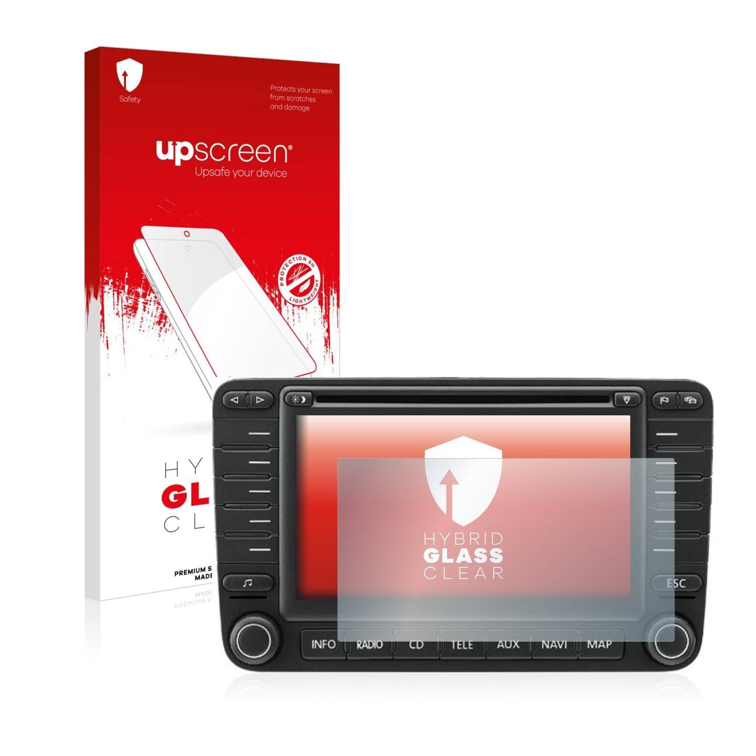 upscreen Hybrid Glass Clear Premium Schutzglas Folie für Volkswagen Jetta MFD 2