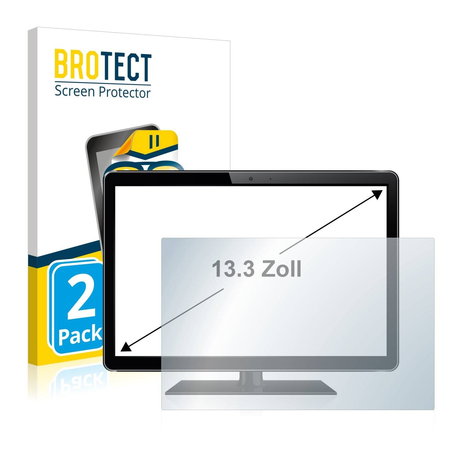 2x BROTECT HD-Clear Displayschutzfolie für Kassensysteme mit 13.3 Zoll Displays [270 mm x