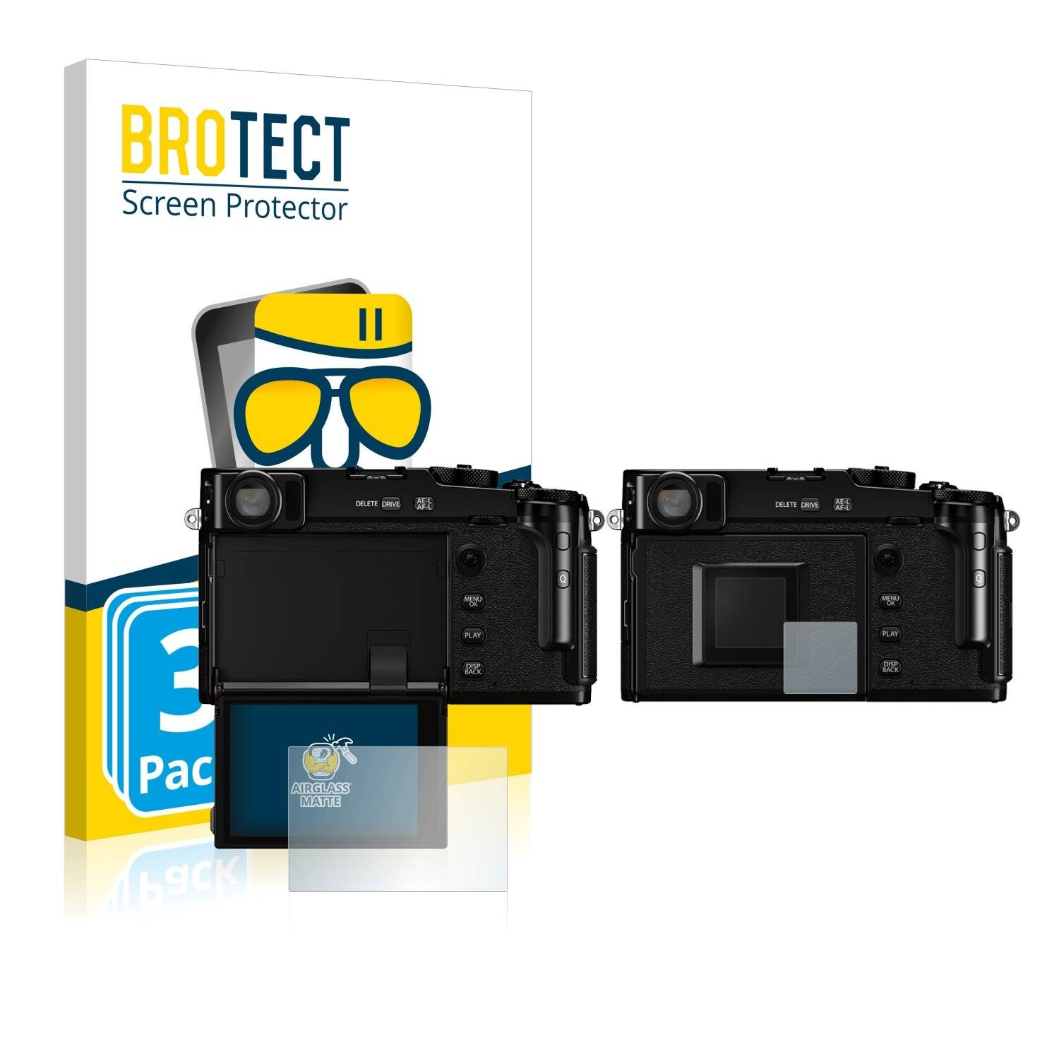 3x BROTECT AirGlass Matte Schutzglas Folie für Fujifilm