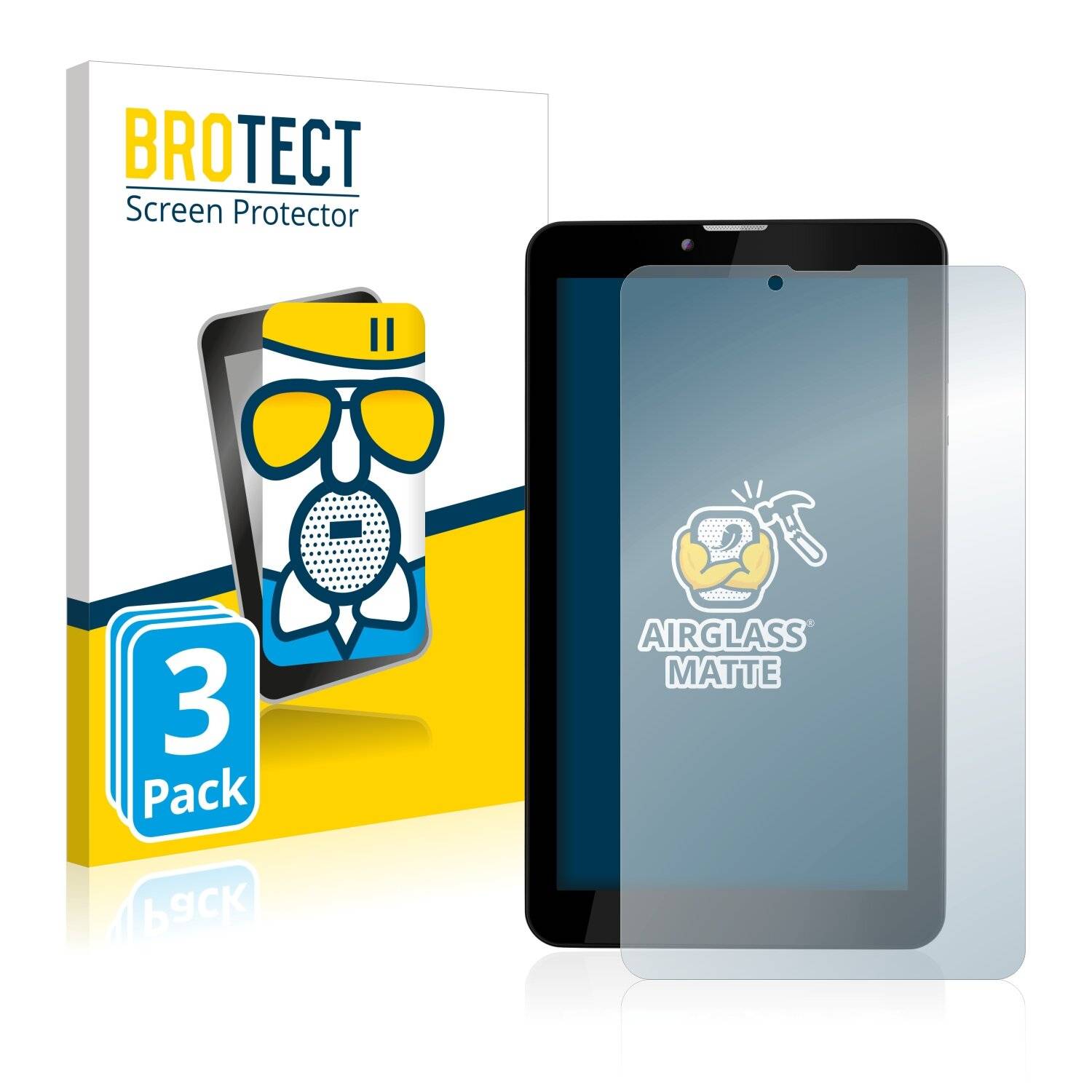 3x BROTECT AirGlass Matte Schutzglas Folie für Vivax TPC-704