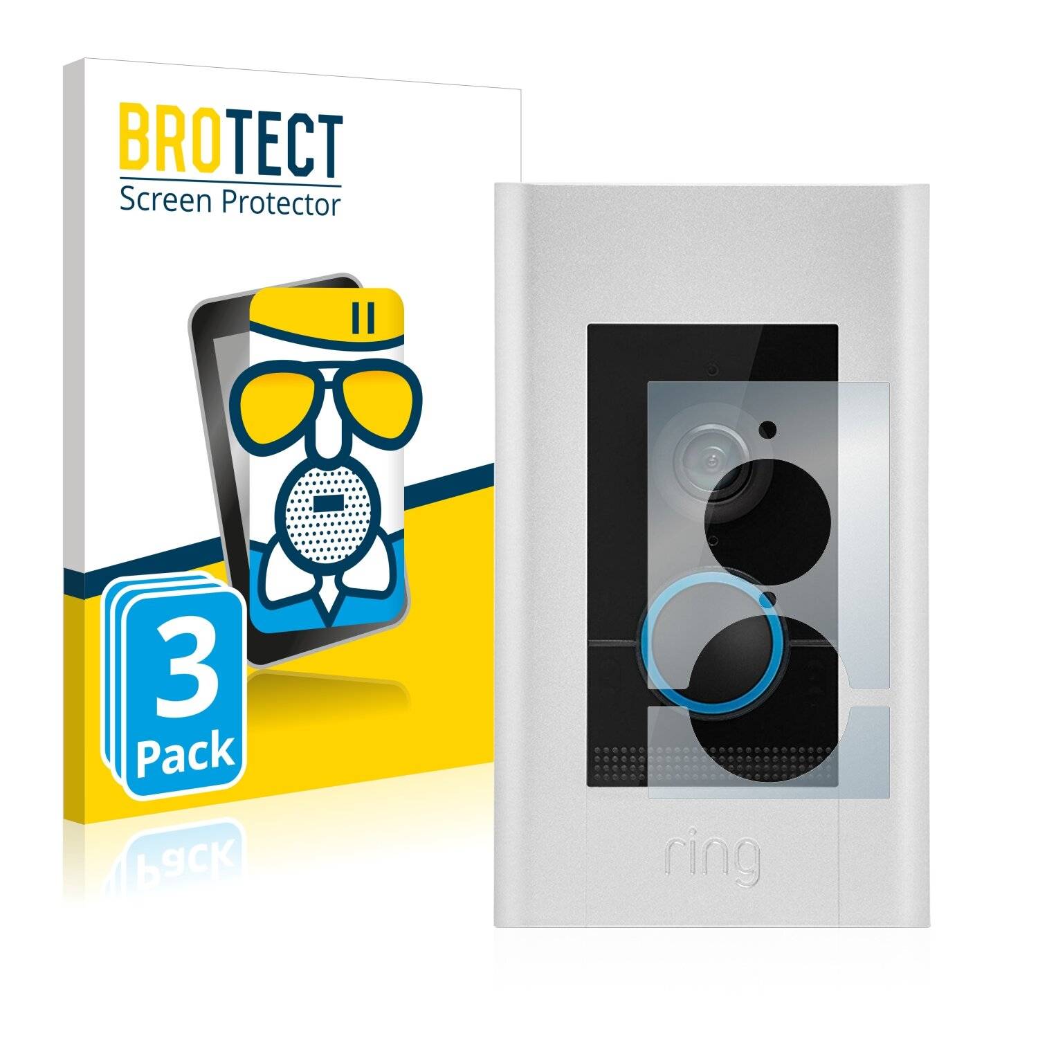 3x BROTECT AirGlass Matte Schutzglas Folie für Ring Video Doorbell