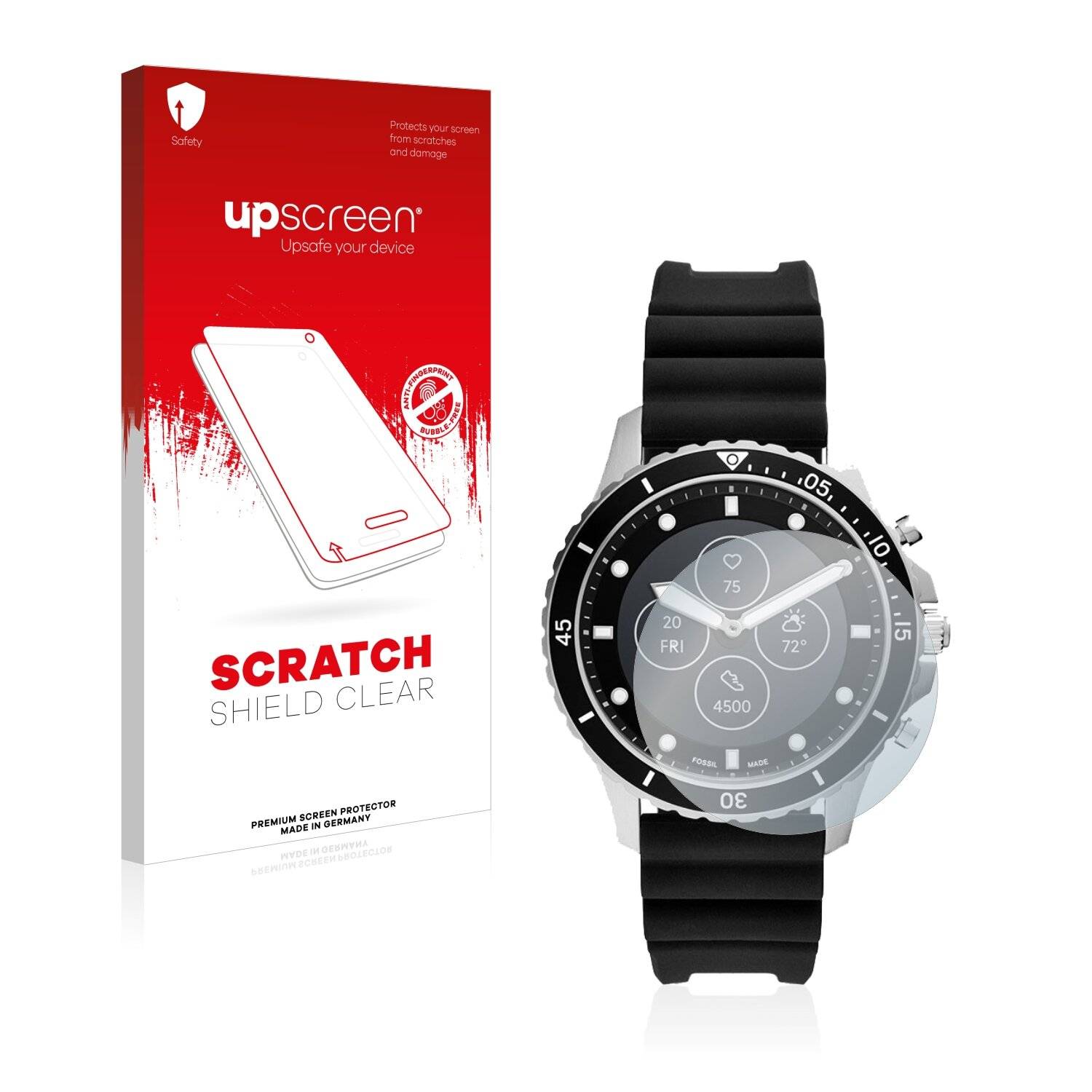 upscreen Scratch Shield Clear Premium Displayschutzfolie für Fossil Dive HR (5.