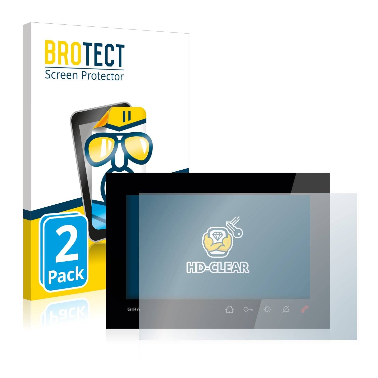 2x BROTECT HD-Clear Displayschutzfolie für Gira Wohnungsstation AP