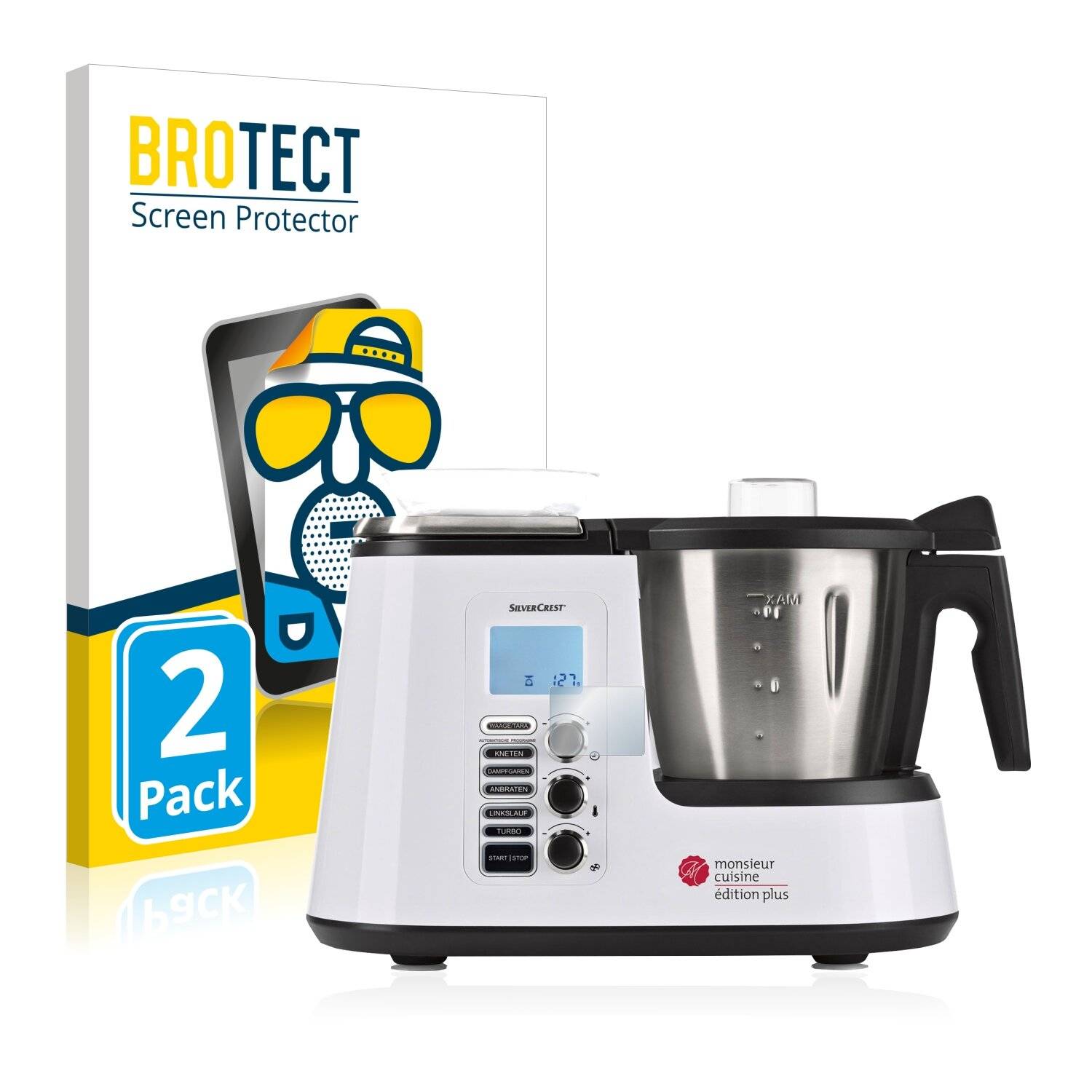 2x BROTECT Matte Displayschutzfolie für SilverCrest Monsieur Cuisine Edition Plus -