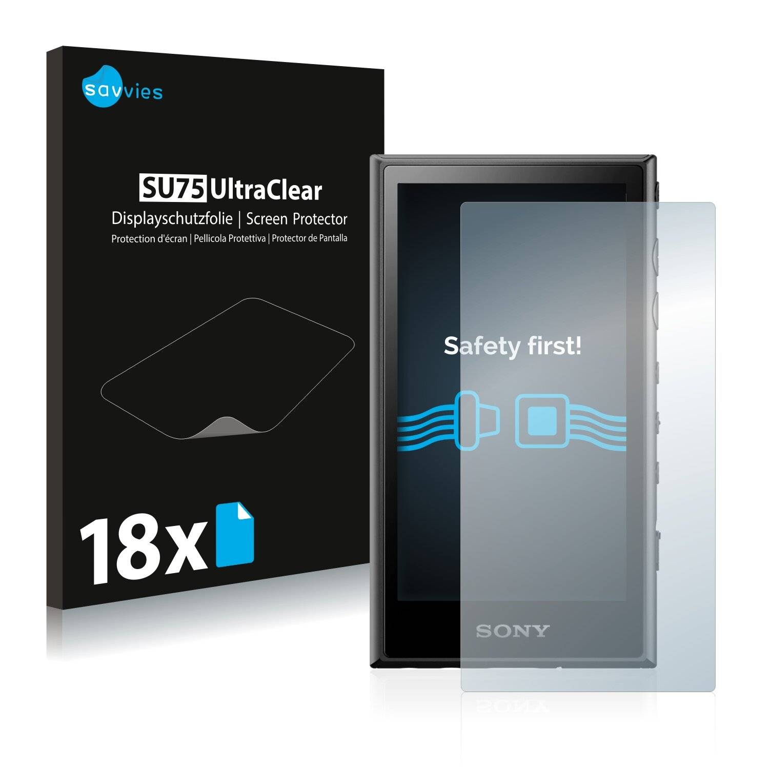 18x Savvies SU75 Displayschutzfolie für Sony Walkman