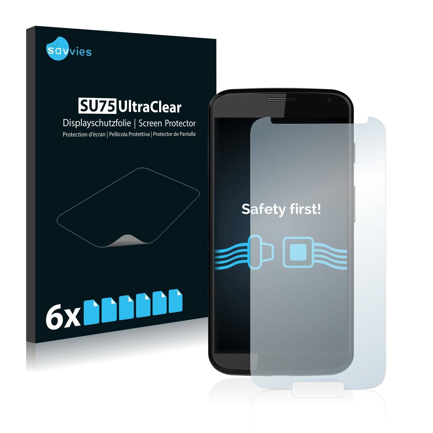 6x Savvies SU75 Displayschutzfolie für Motorola Moto X