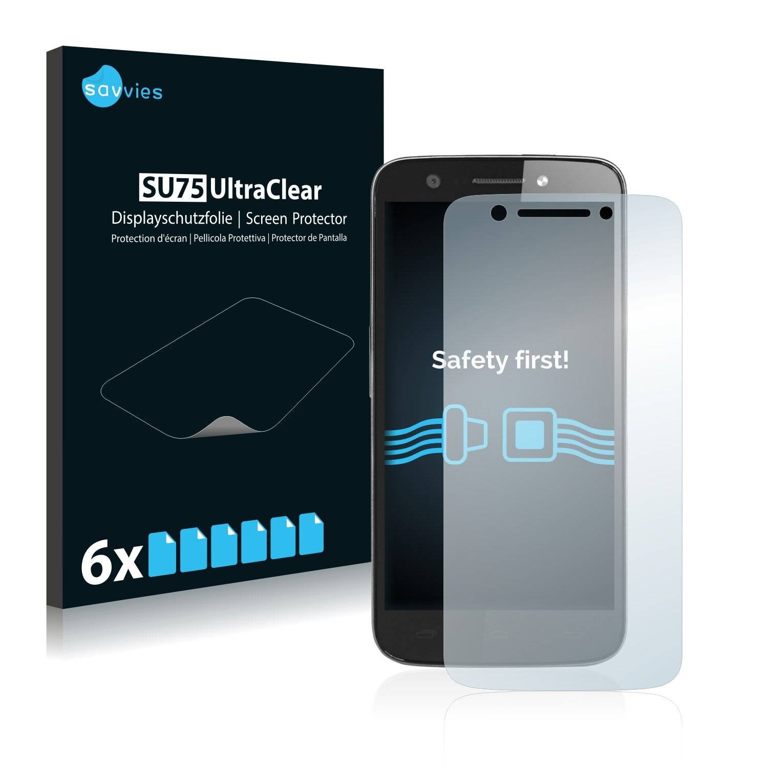 6x Savvies SU75 Displayschutzfolie für Prestigio MultiPhone 5508