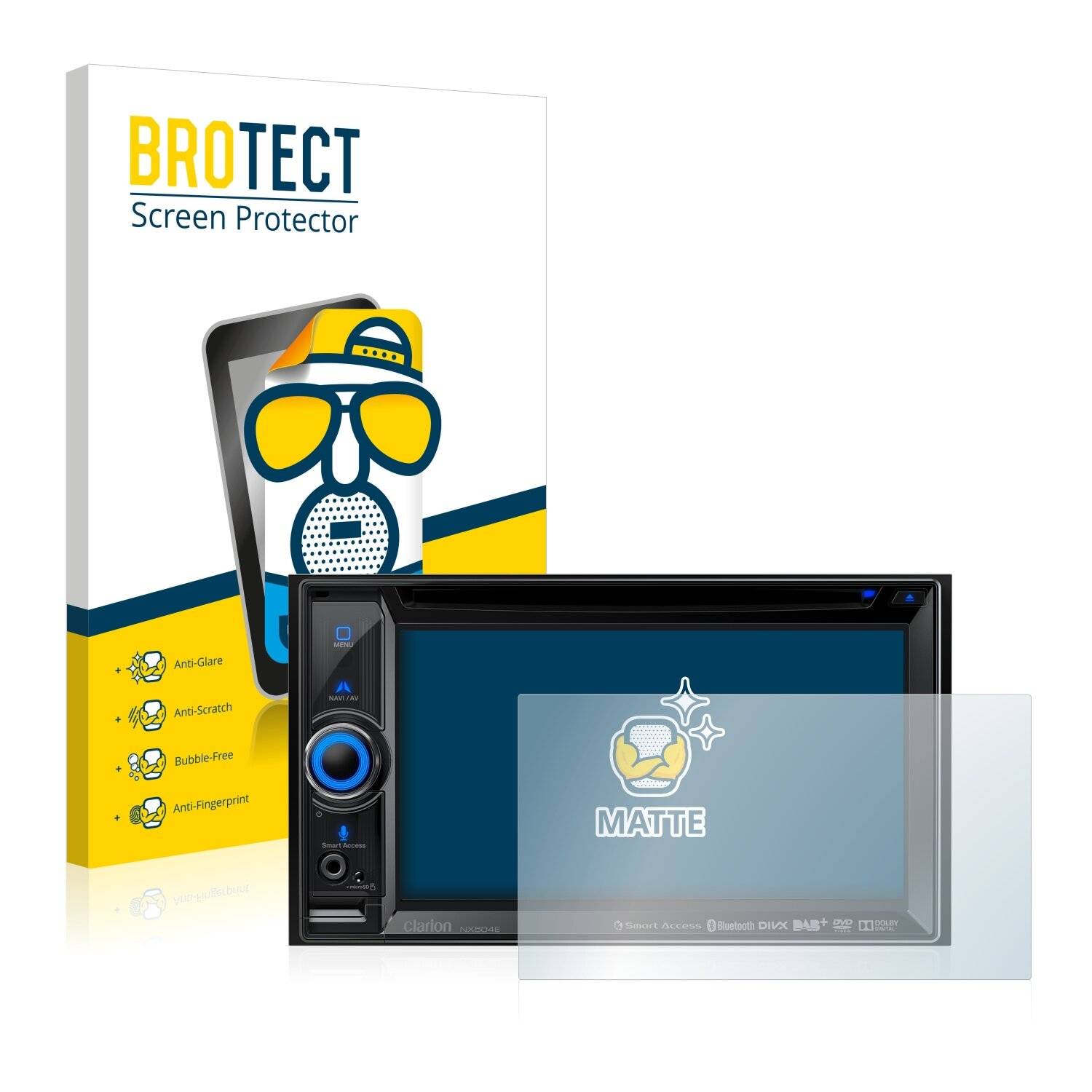 2x BROTECT Matte Displayschutzfolie für Clarion NX504E - Entspiegelt,