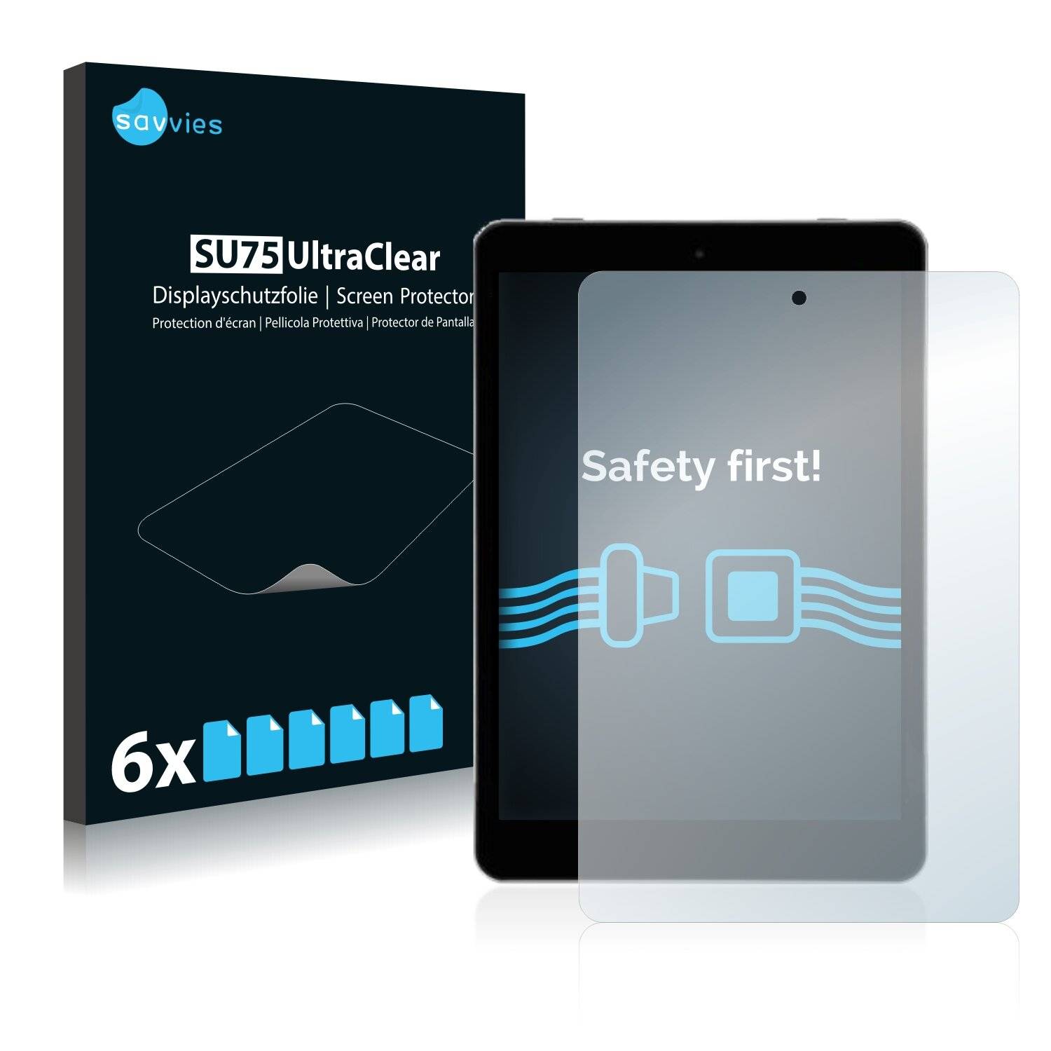6x Savvies SU75 Displayschutzfolie für Kiano SlimTab