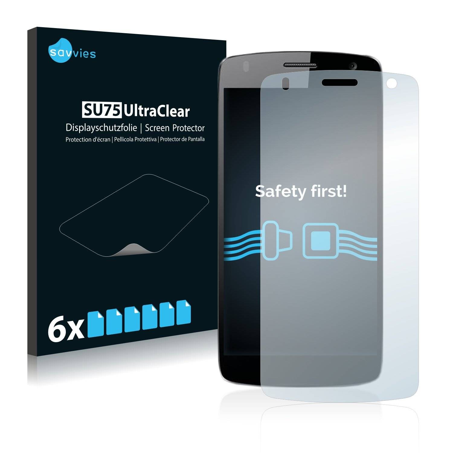 6x Savvies SU75 Displayschutzfolie für Logicom