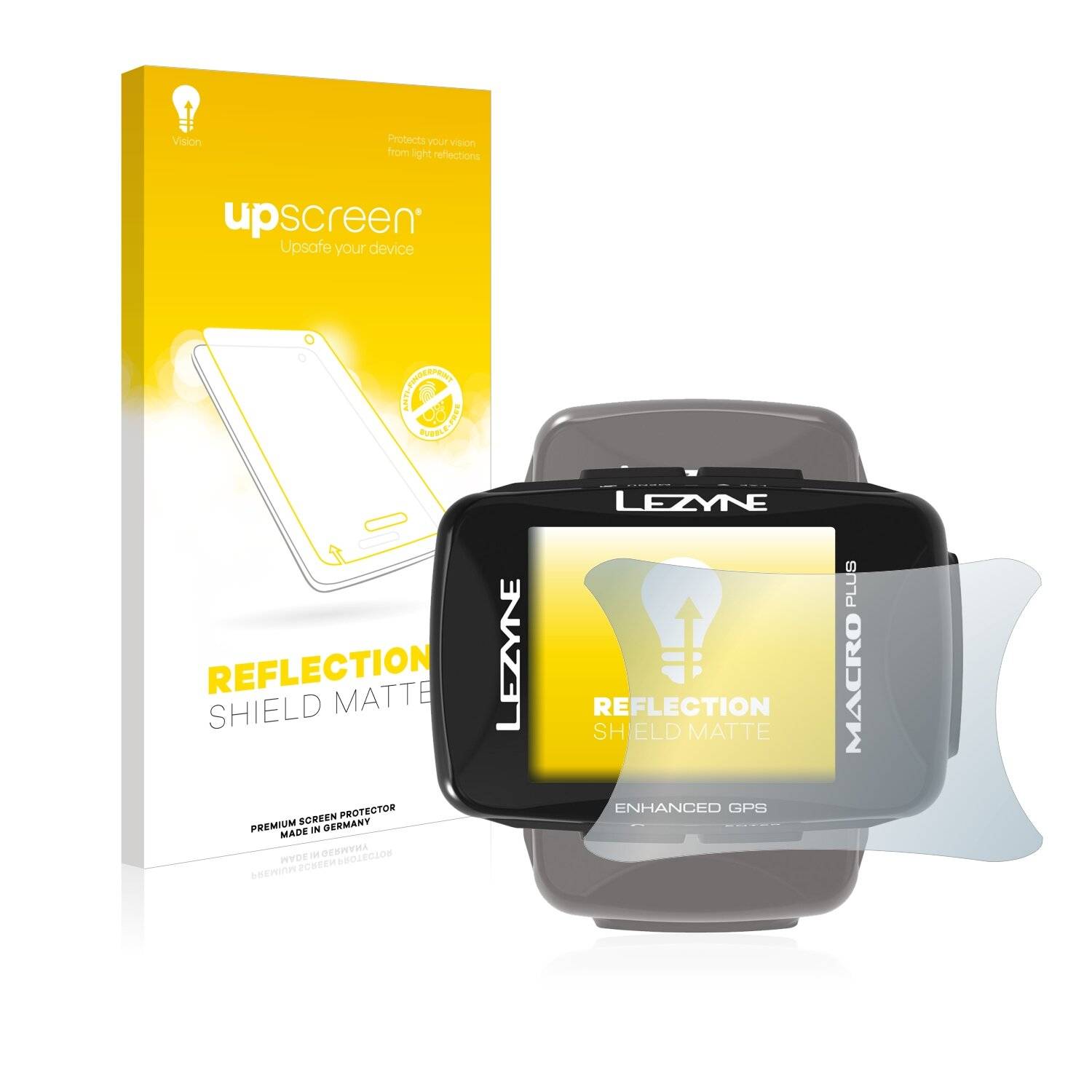 upscreen Reflection Shield Matte Premium Displayschutzfolie für Lezyne Macro Plus
