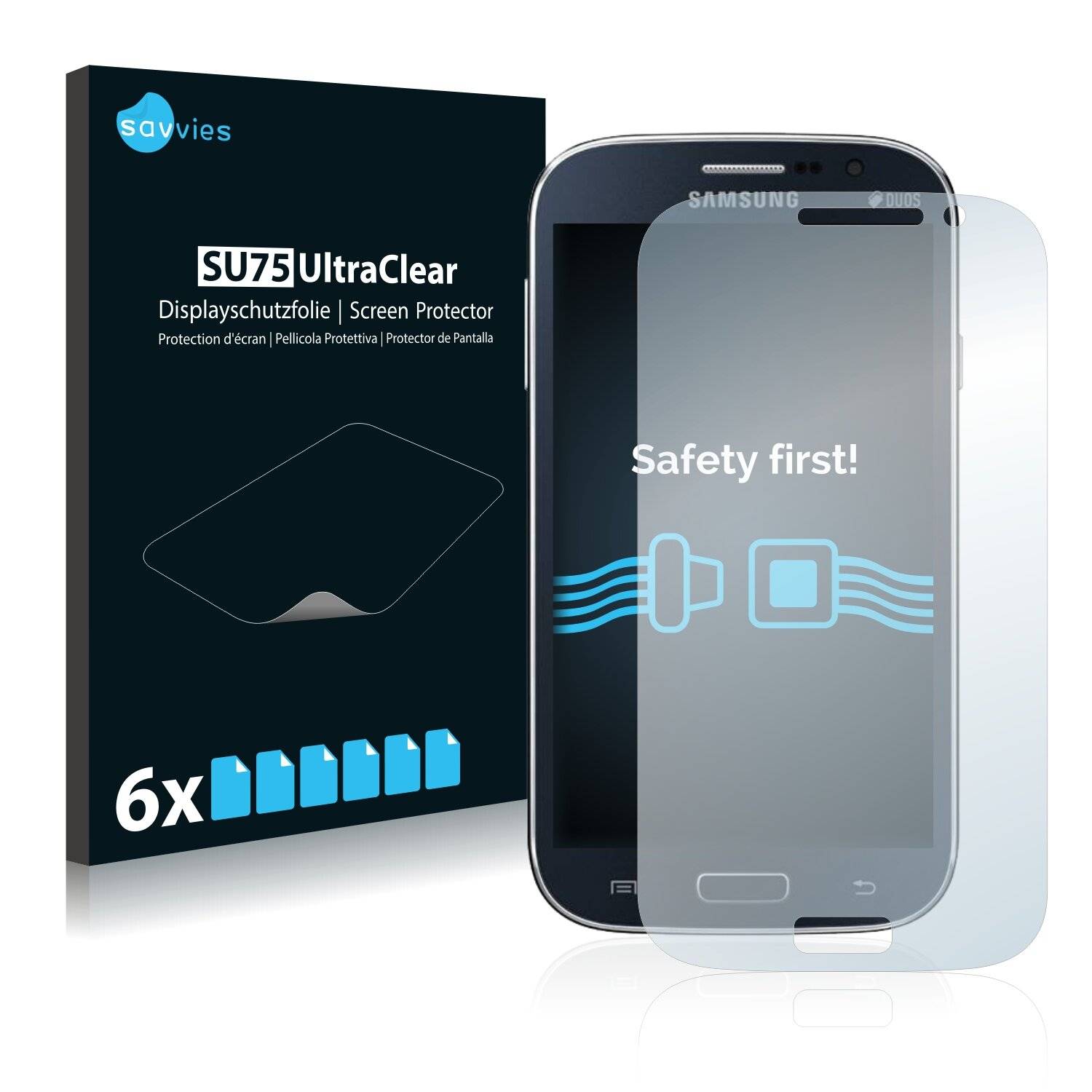 6x Savvies SU75 Displayschutzfolie für Samsung Galaxy Grand Neo