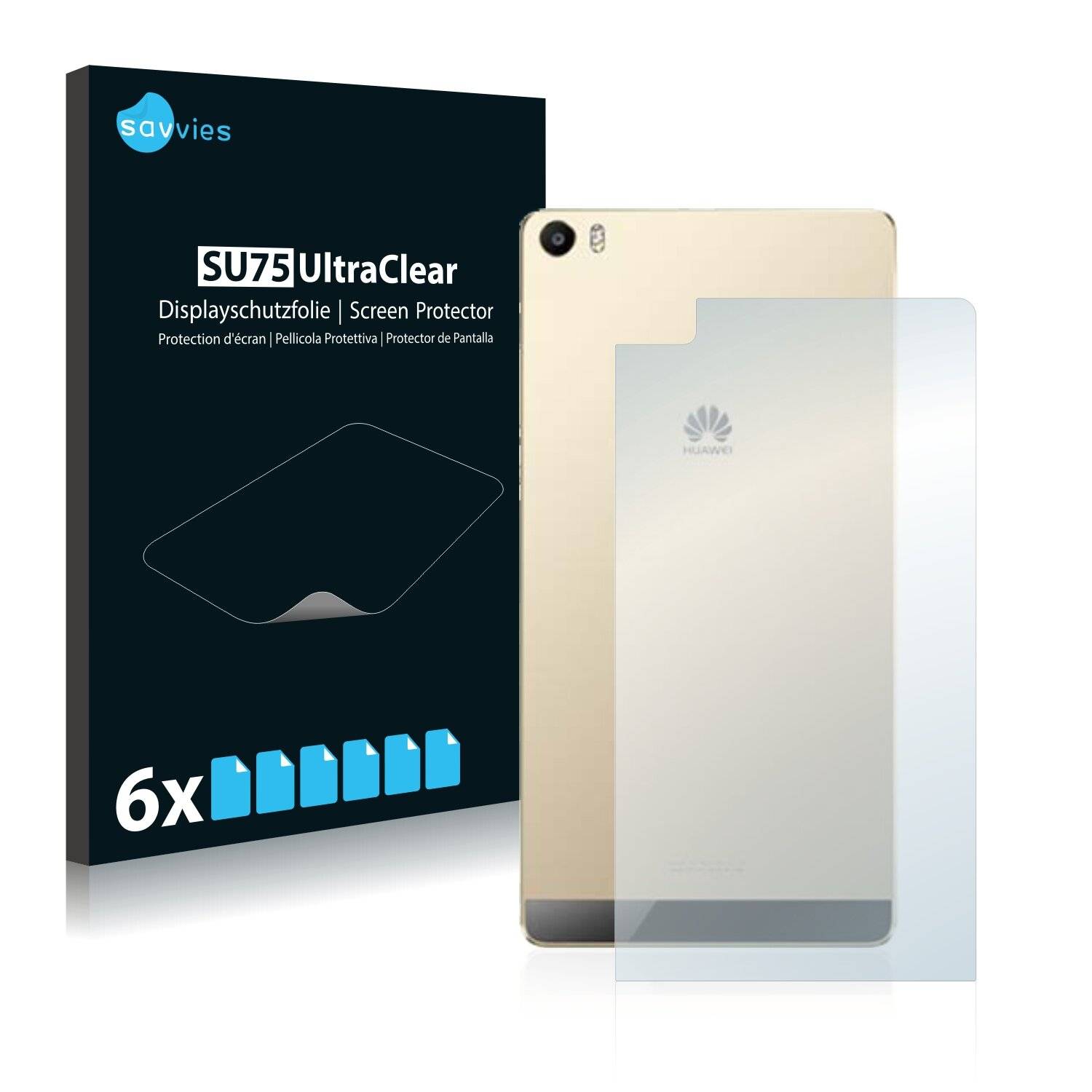 6x Savvies SU75 Displayschutzfolie für Huawei P8 Max
