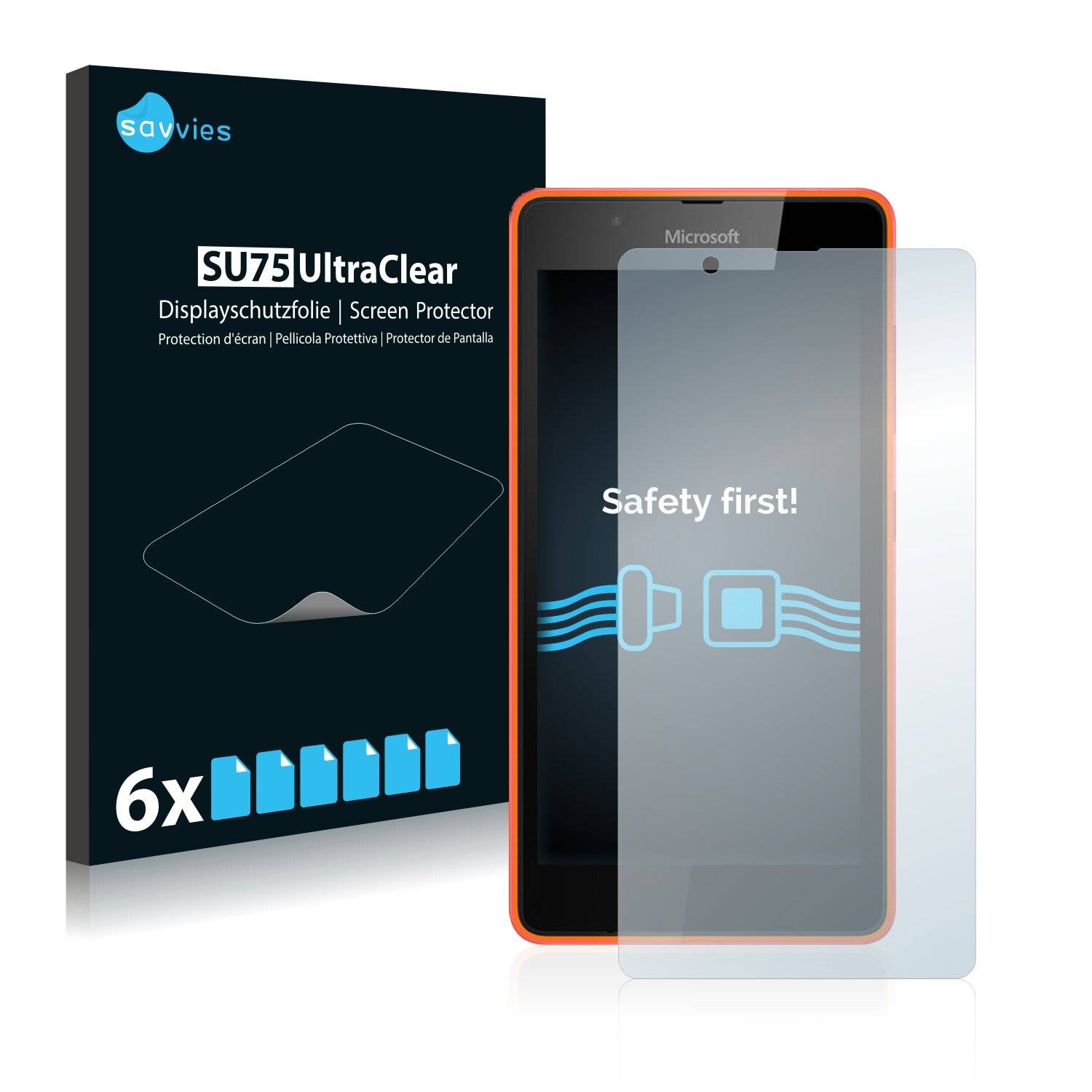 6x Savvies SU75 Displayschutzfolie für Microsoft Lumia