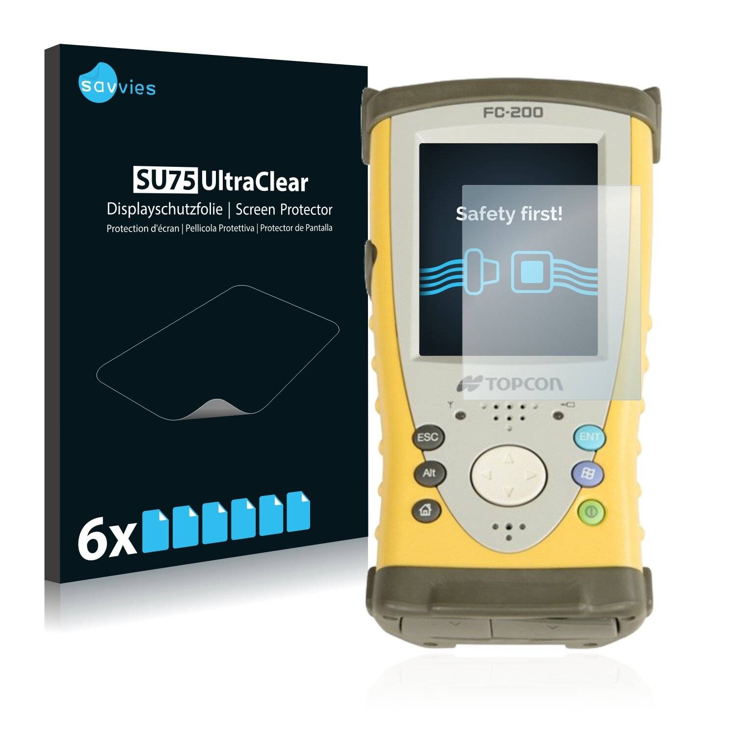 6x Savvies SU75 Displayschutzfolie für Topcon