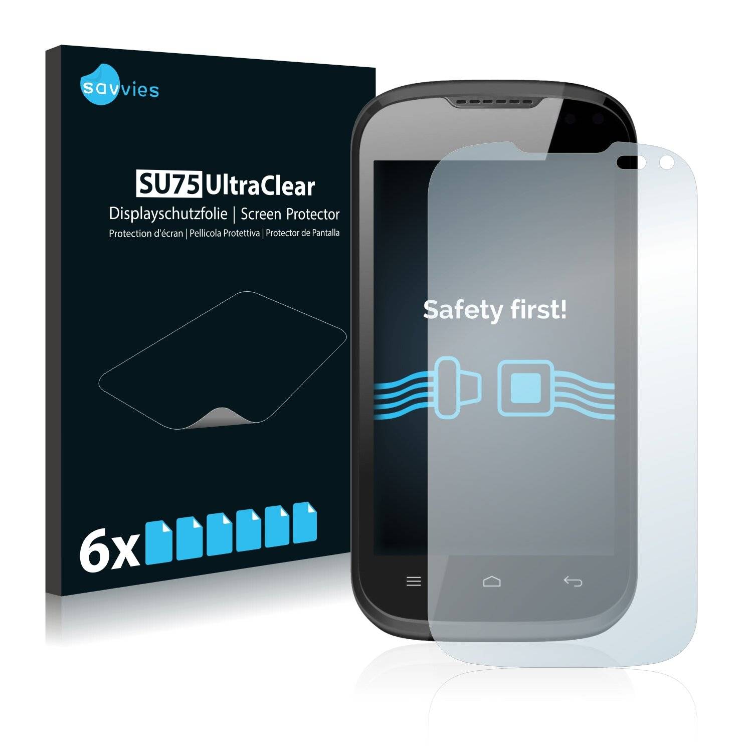 6x Savvies SU75 Displayschutzfolie für Nodis