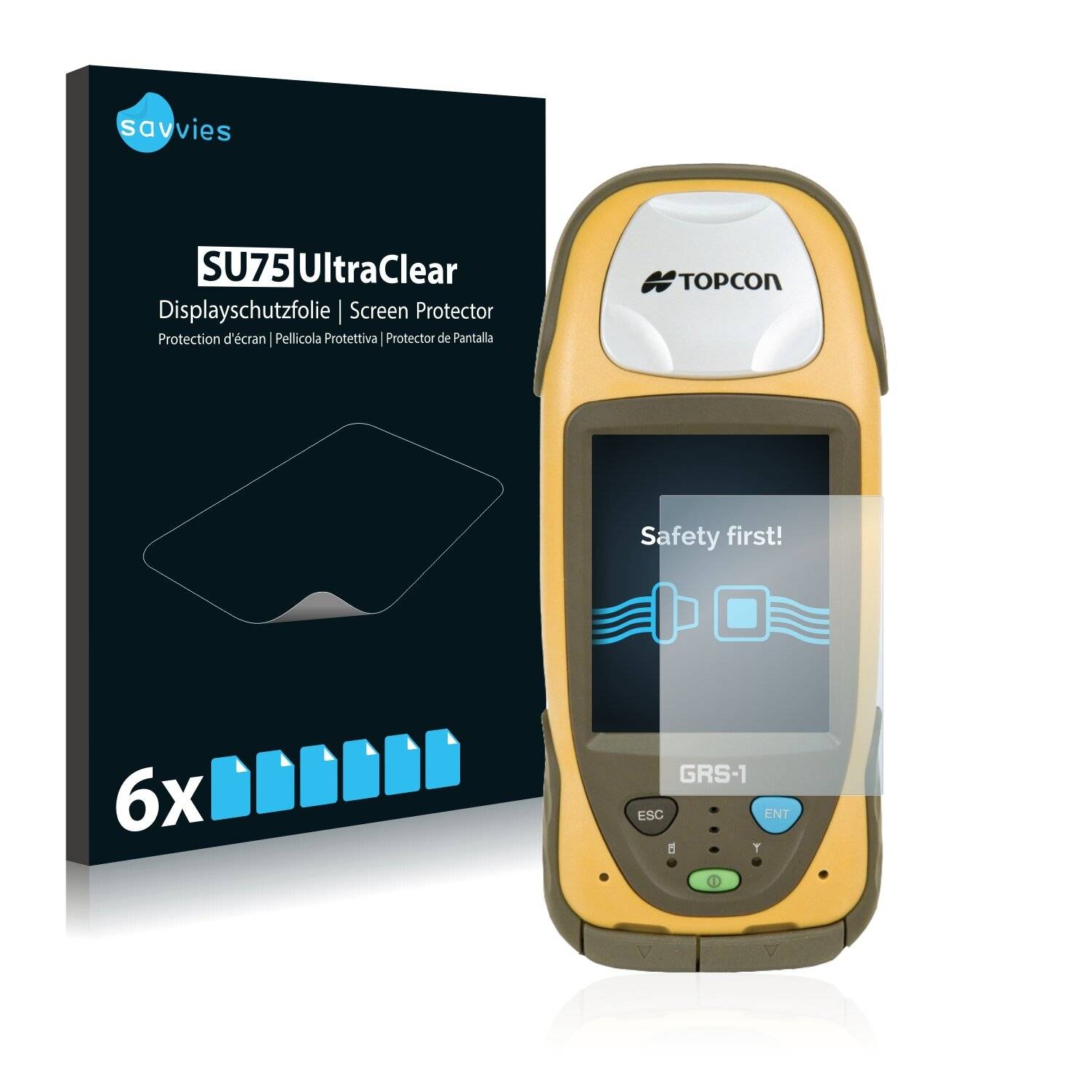 6x Savvies SU75 Displayschutzfolie für Topcon