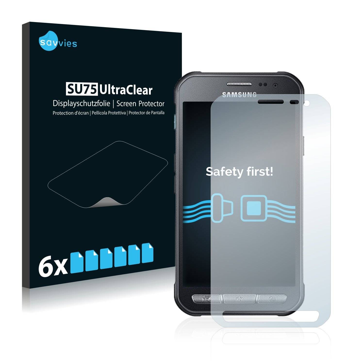 6x Savvies SU75 Displayschutzfolie für Samsung Galaxy Xcover