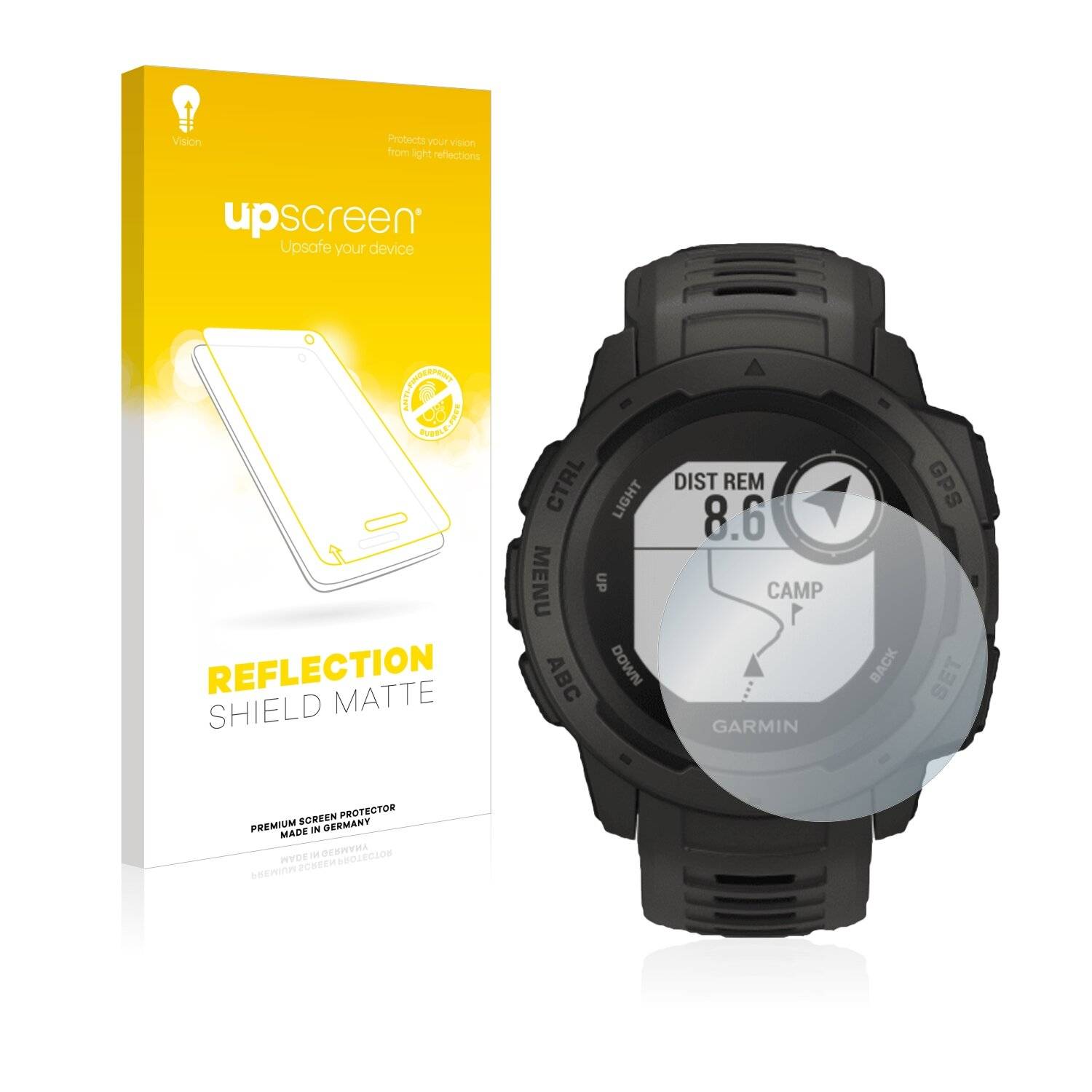 upscreen Reflection Shield Matte Premium Displayschutzfolie für Garmin Instinct Tactical