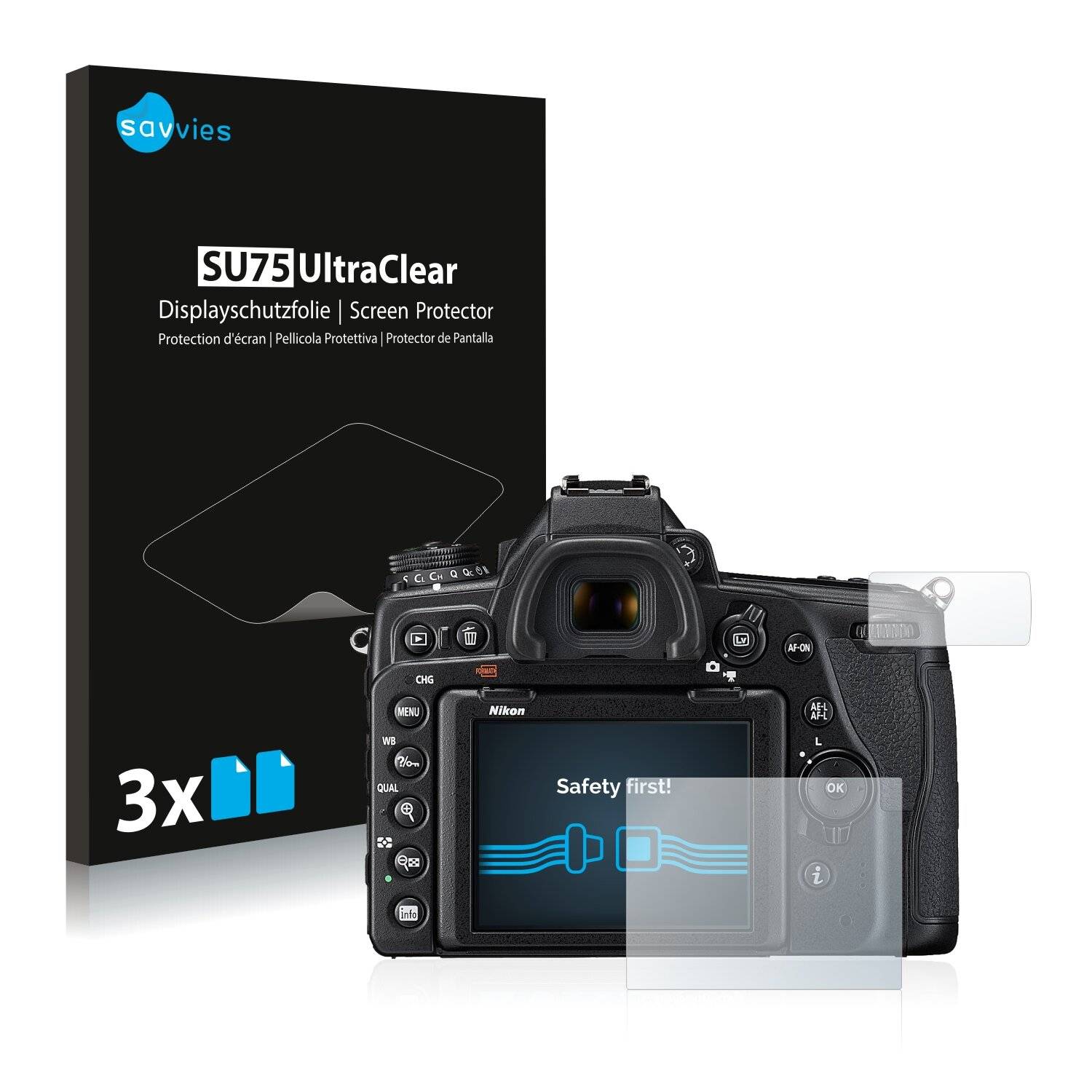 6x Savvies SU75 Displayschutzfolie für Nikon
