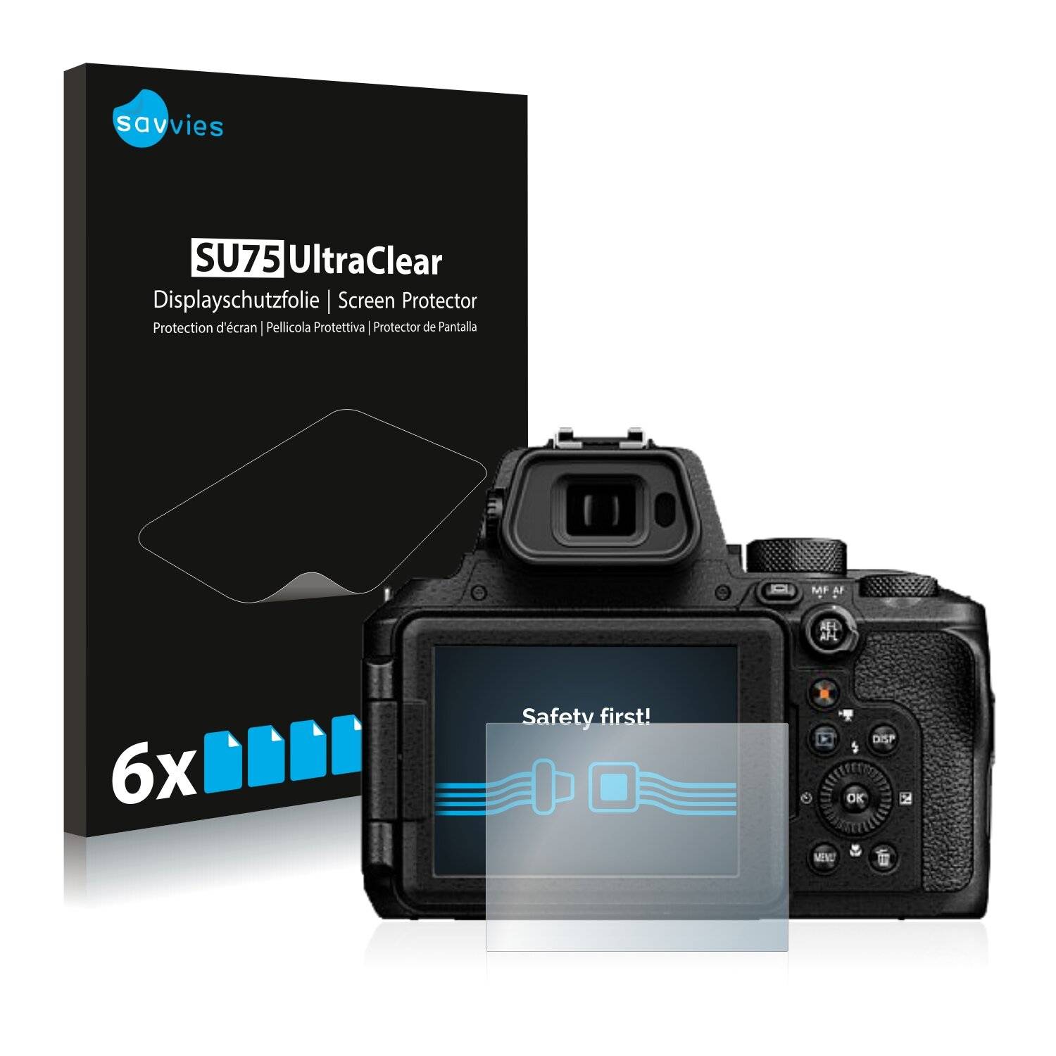 6x Savvies SU75 Displayschutzfolie für Nikon Coolpix
