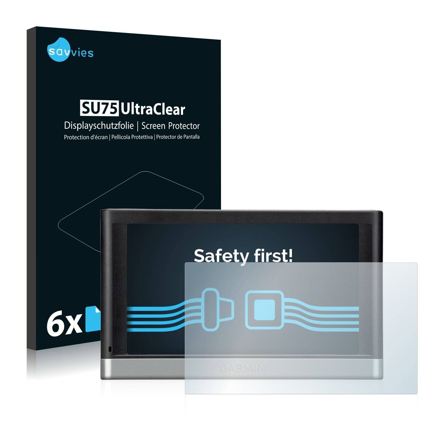6x Savvies SU75 Displayschutzfolie für Garmin nüvi