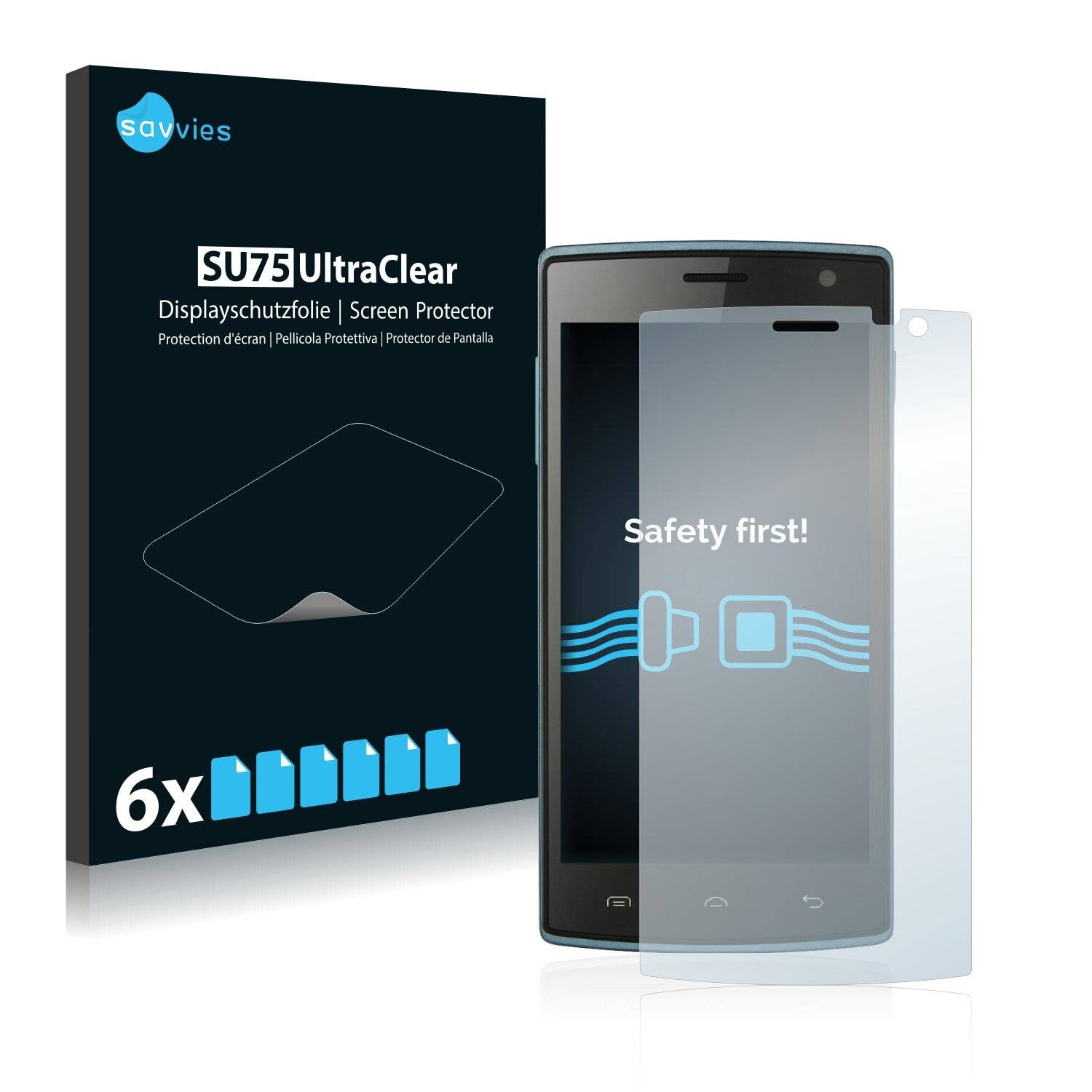 6x Savvies SU75 Displayschutzfolie für Blackview