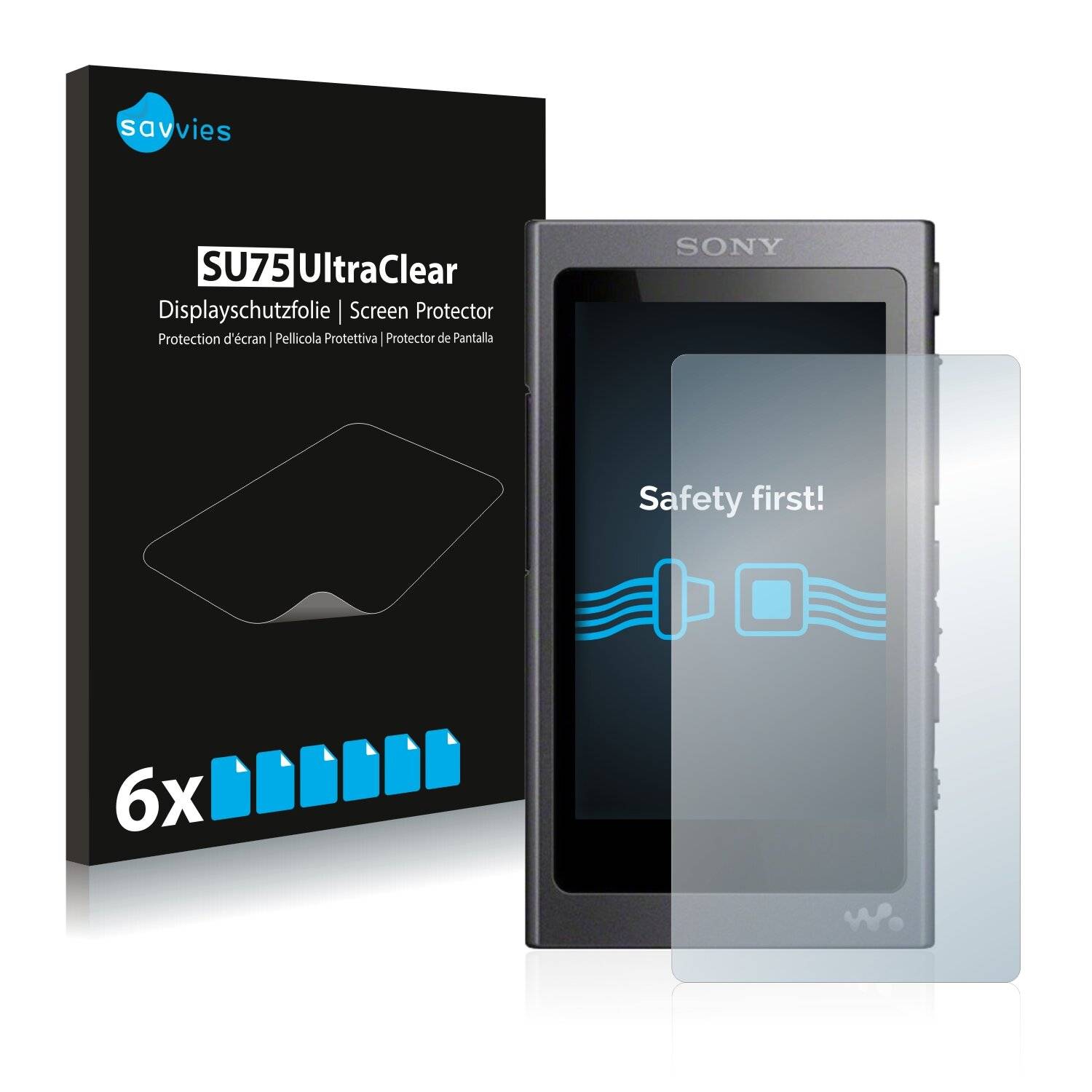 6x Savvies SU75 Displayschutzfolie für Sony Walkman