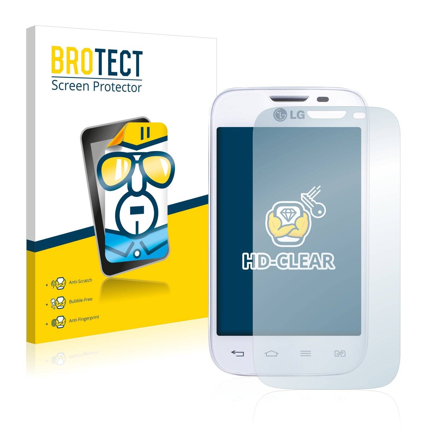 2x BROTECT HD-Clear Displayschutzfolie für LG L40 D170 (Dual