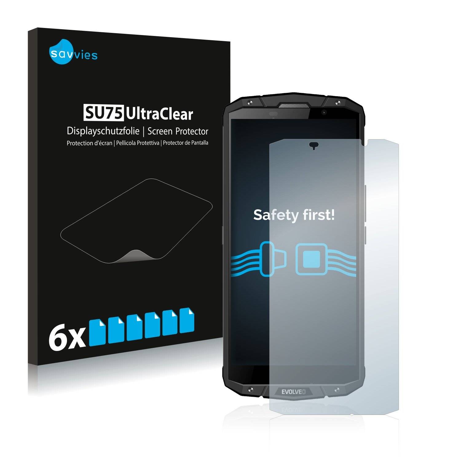 6x Savvies SU75 Displayschutzfolie für Evolveo Strongphone
