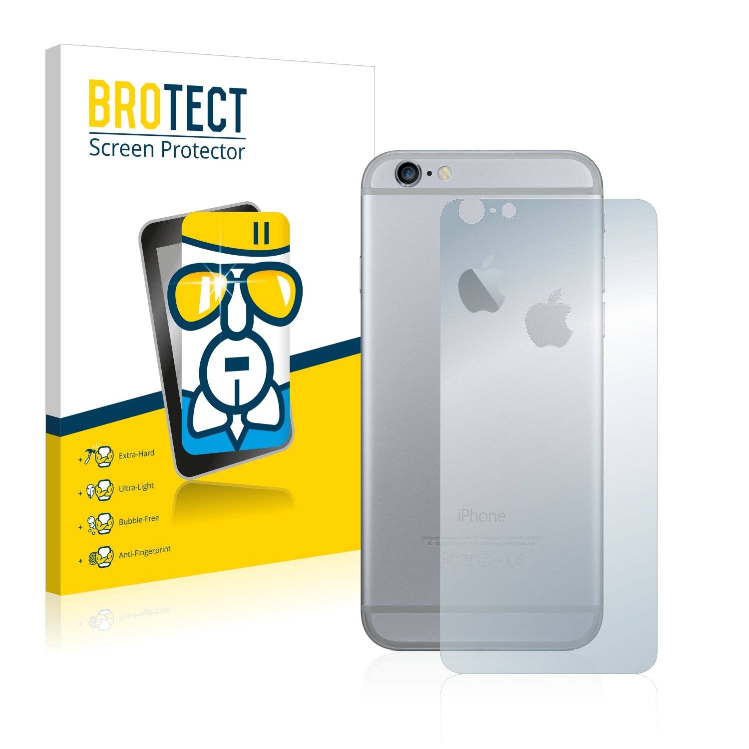 BROTECT AirGlass Schutzglas Folie für Apple iPhone 6 Plus Rückseite (gesamte Fläche +