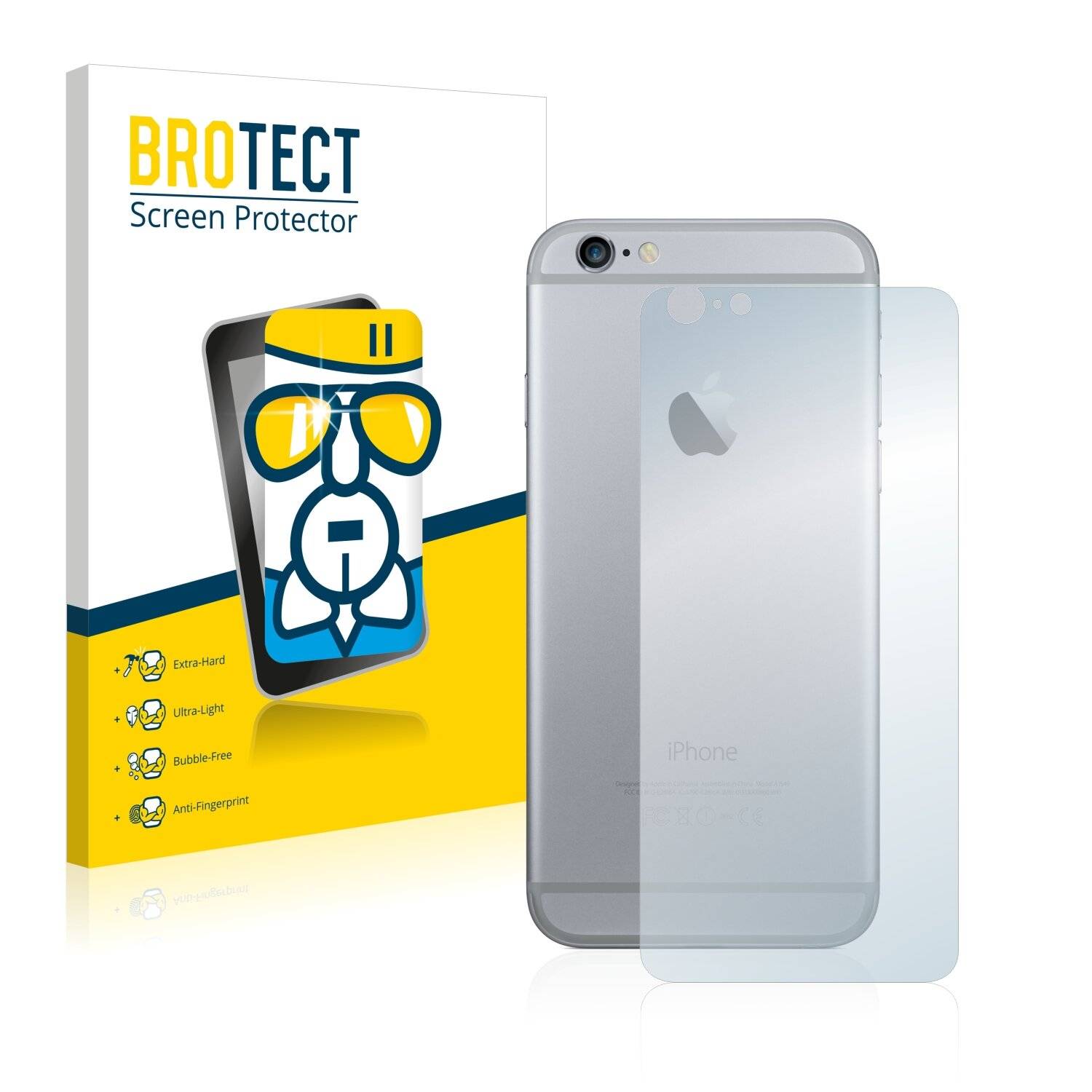 BROTECT AirGlass Schutzglas Folie für Apple iPhone 6 Plus Rückseite (gesamte