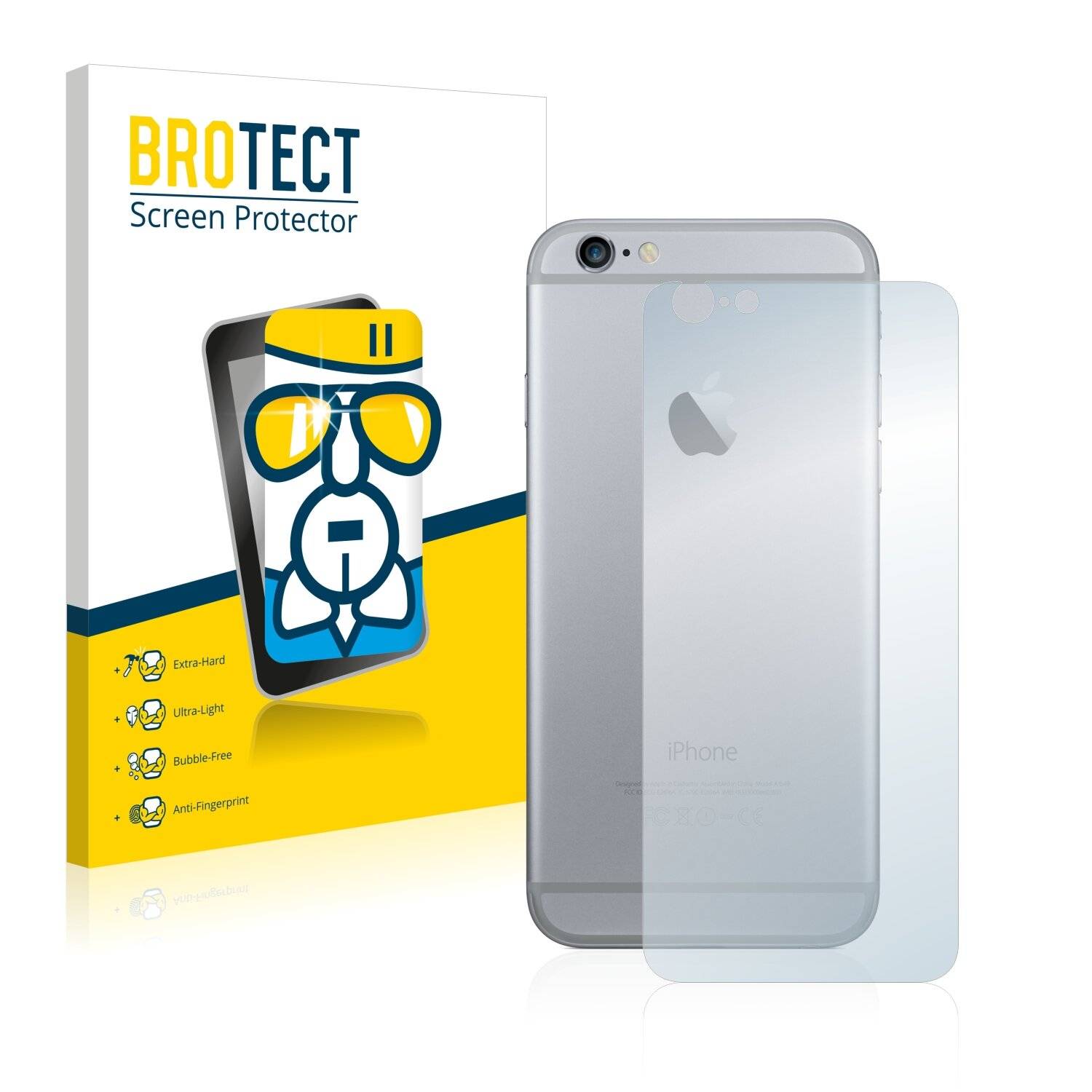 BROTECT AirGlass Schutzglas Folie für Apple iPhone 6 Rückseite (gesamte