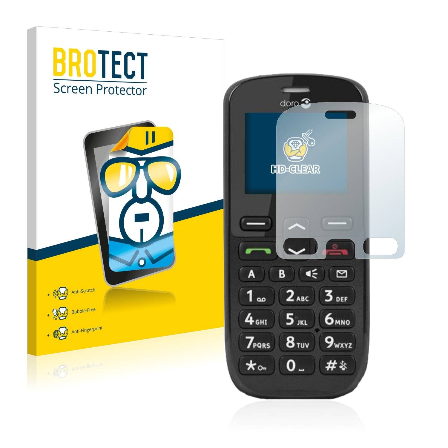 2x BROTECT HD-Clear Displayschutzfolie für Doro PhoneEasy