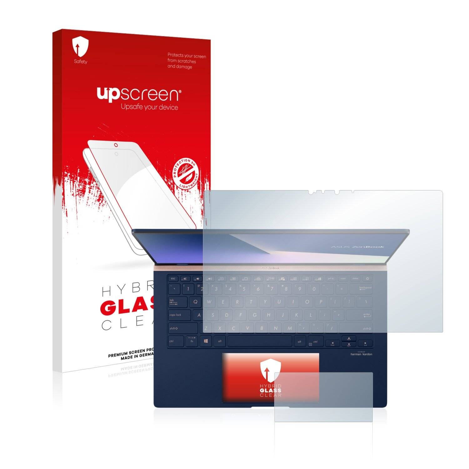 upscreen Hybrid Glass Clear Premium Schutzglas Folie für Asus ZenBook 14