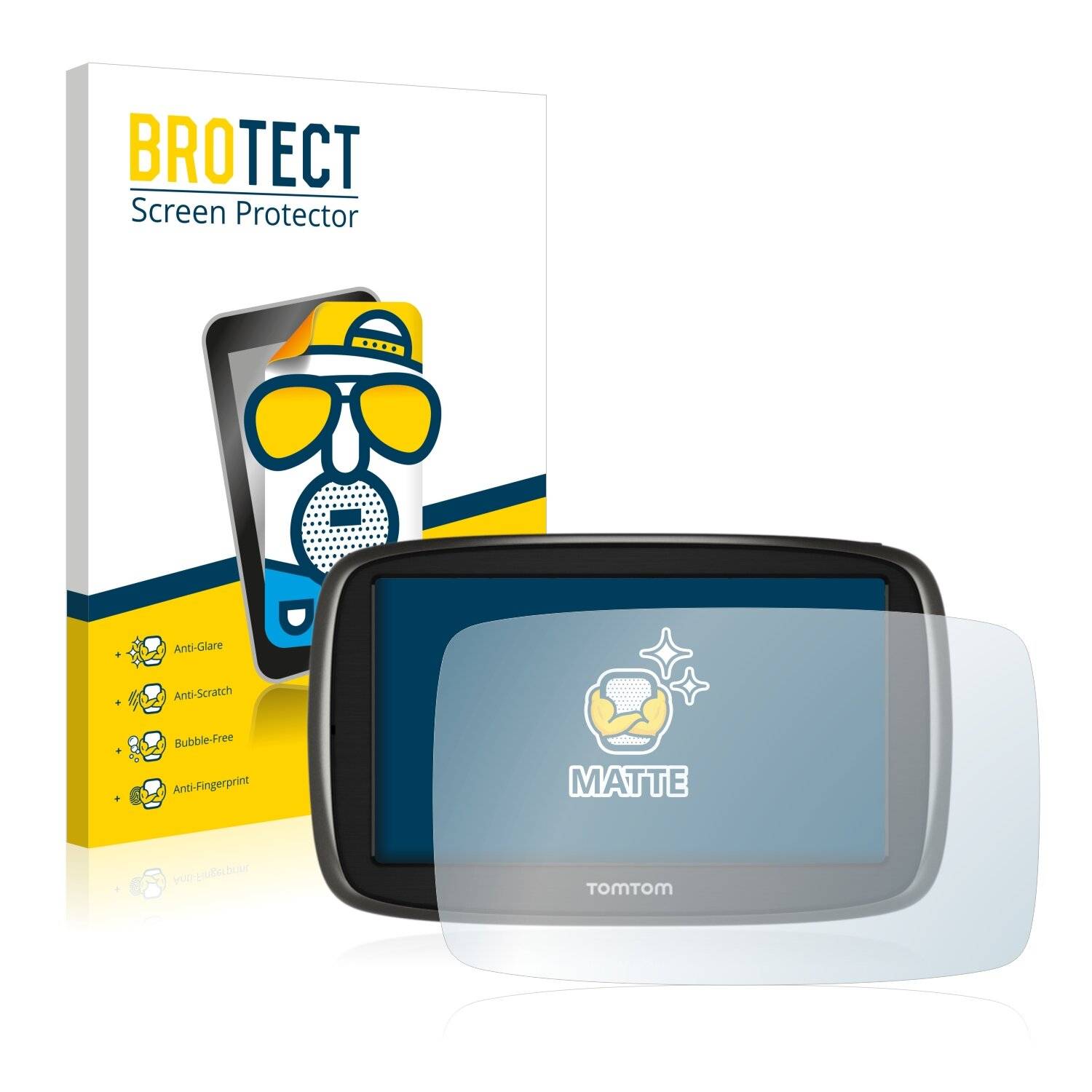 2x BROTECT Matte Displayschutzfolie für TomTom GO 51 Europe Traffic - Entspiegelt,