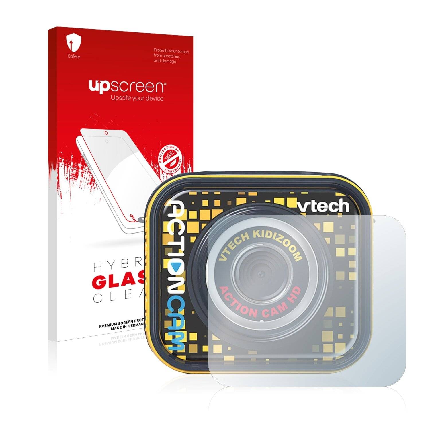 upscreen Hybrid Glass Clear Premium Schutzglas Folie für Vtech Kidizoom Action Cam