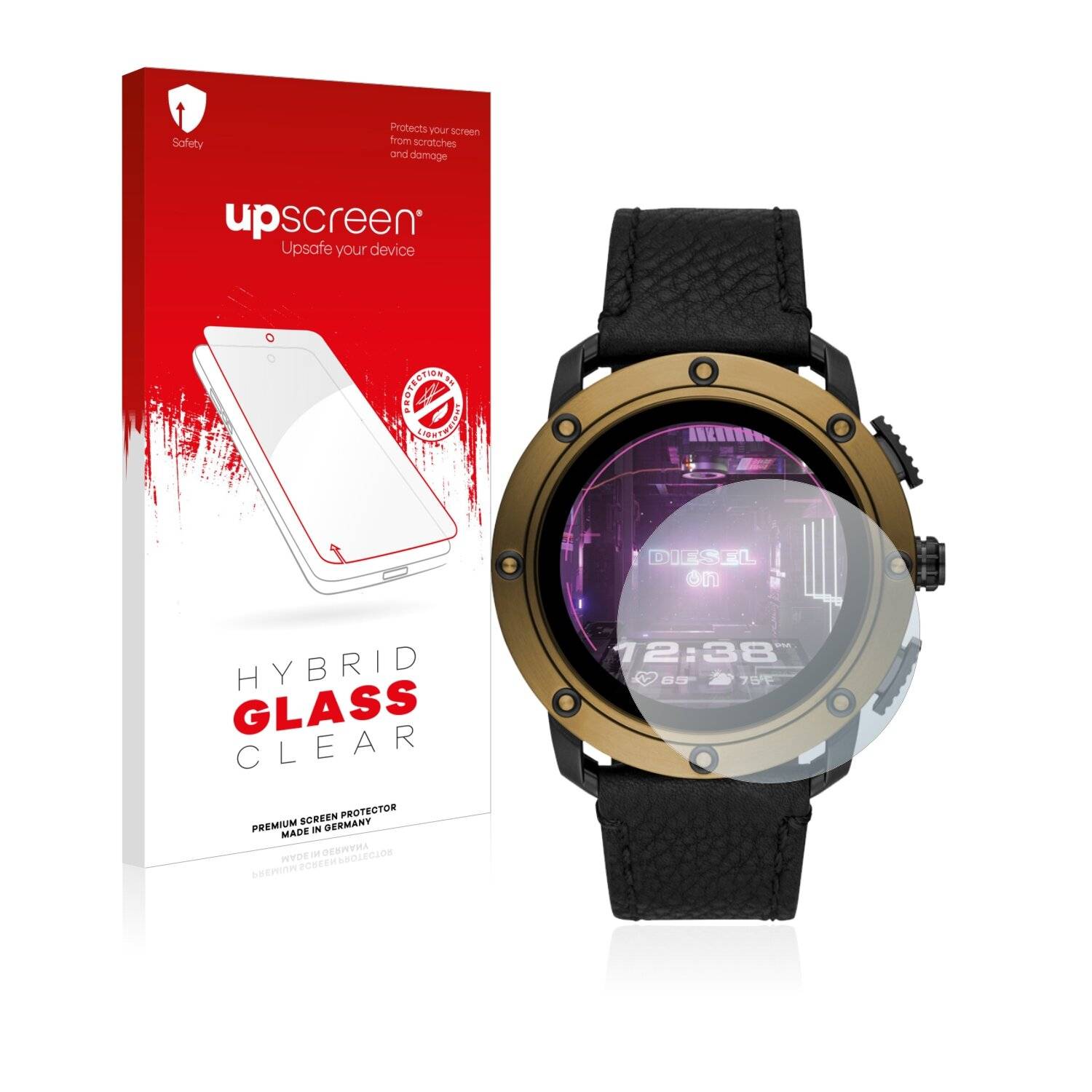 upscreen Hybrid Glass Clear Premium Schutzglas Folie für Diesel On
