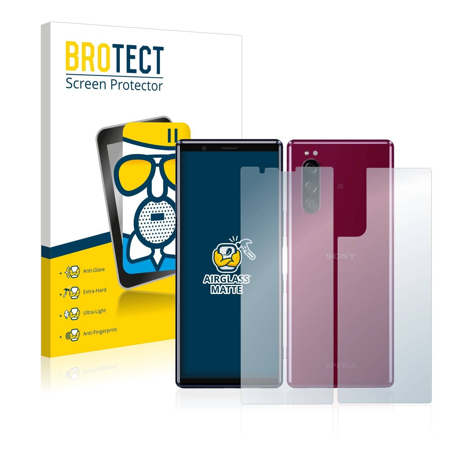 BROTECT AirGlass Matte Schutzglas Folie für Sony Xperia 5 (Vorder +
