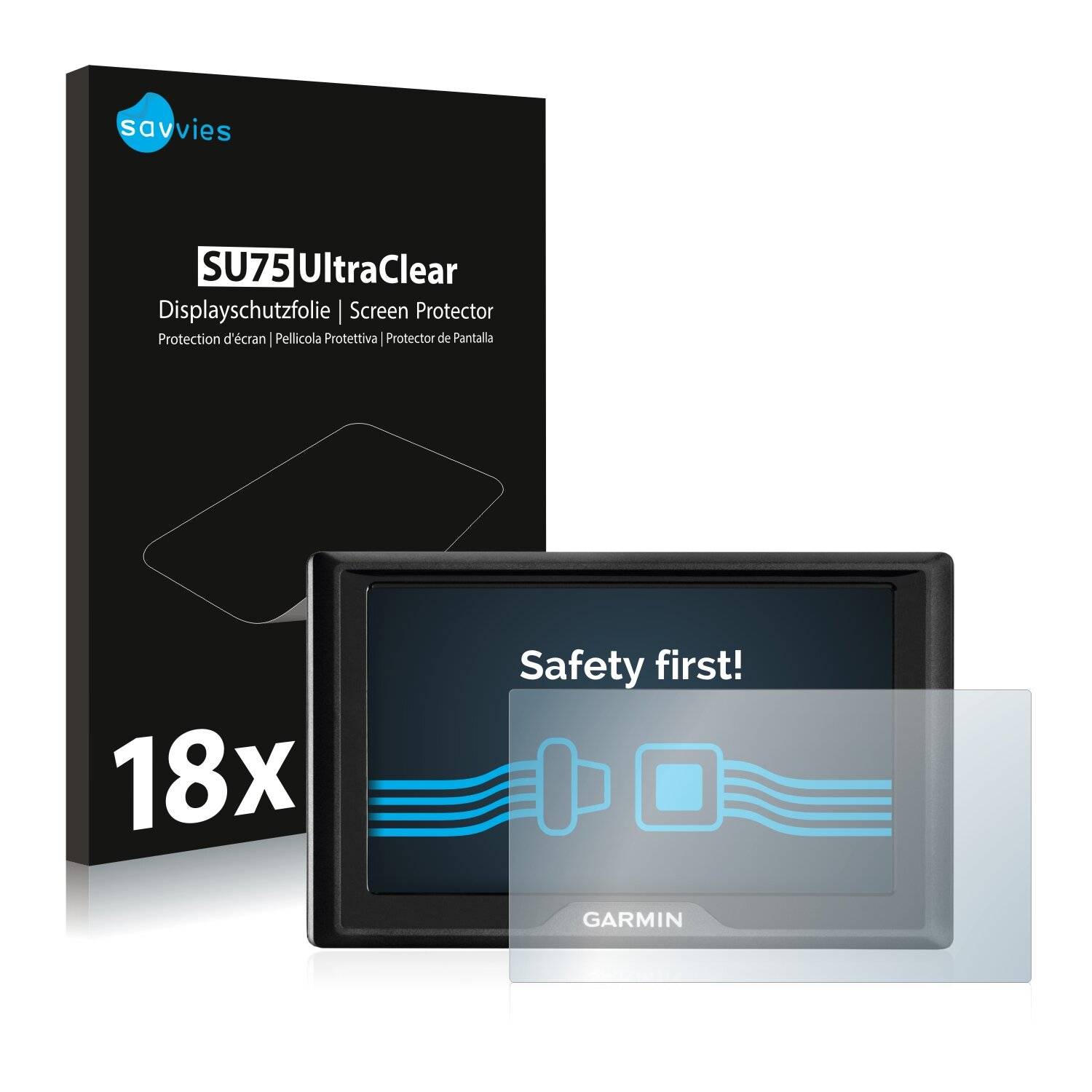 18x Savvies SU75 Displayschutzfolie für Garmin Drive 5 MT-S