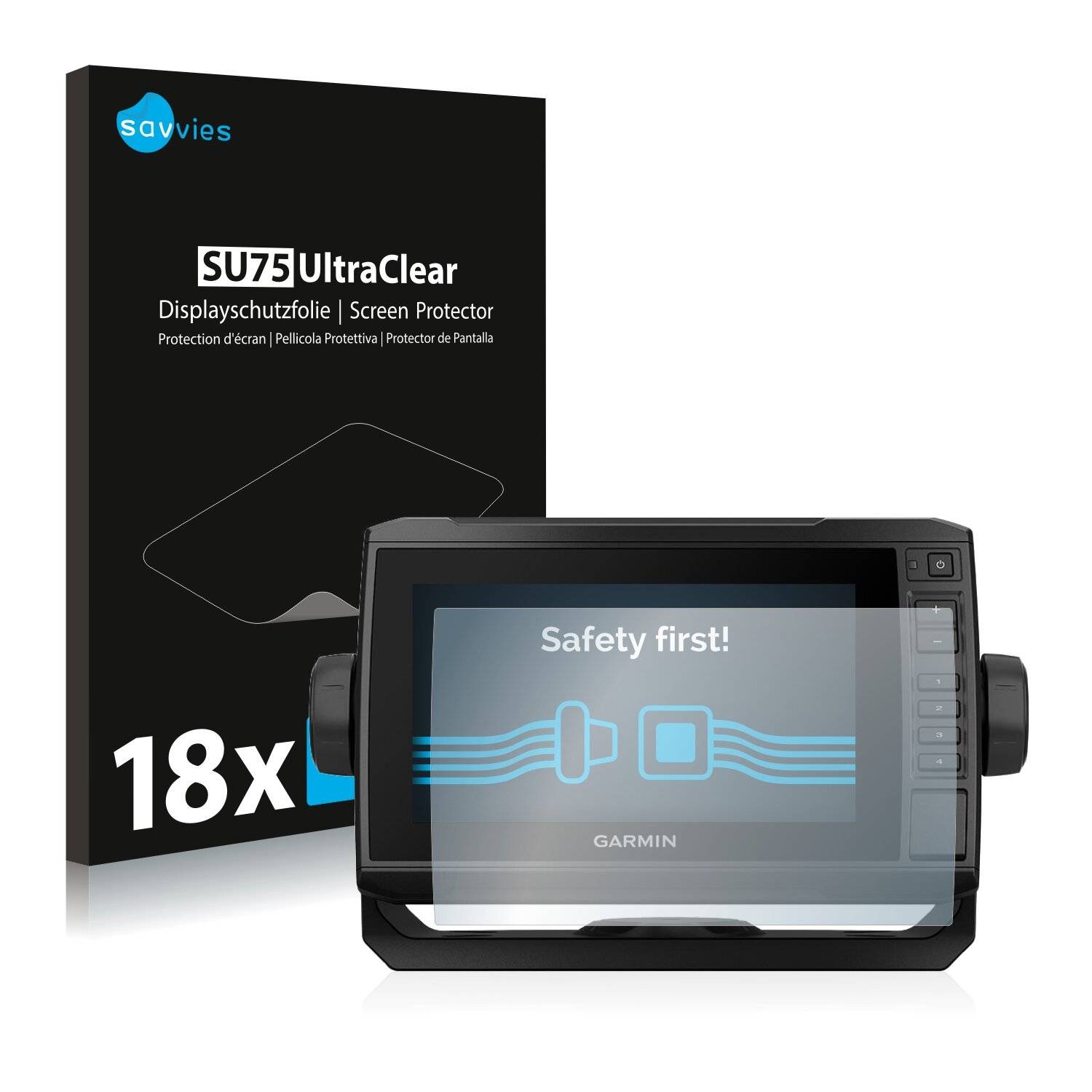 18x Savvies SU75 Displayschutzfolie für Garmin echoMAP UHD