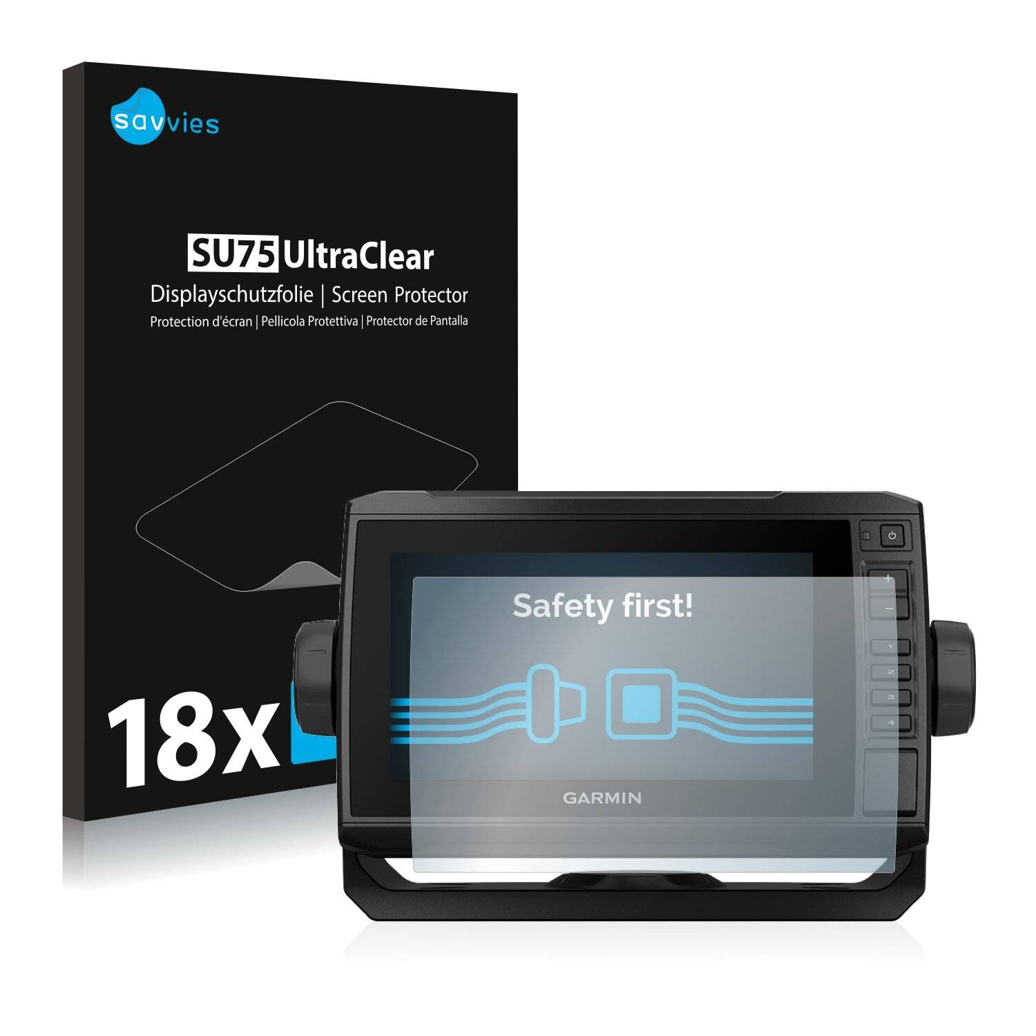18x Savvies SU75 Displayschutzfolie für Garmin echoMAP UHD