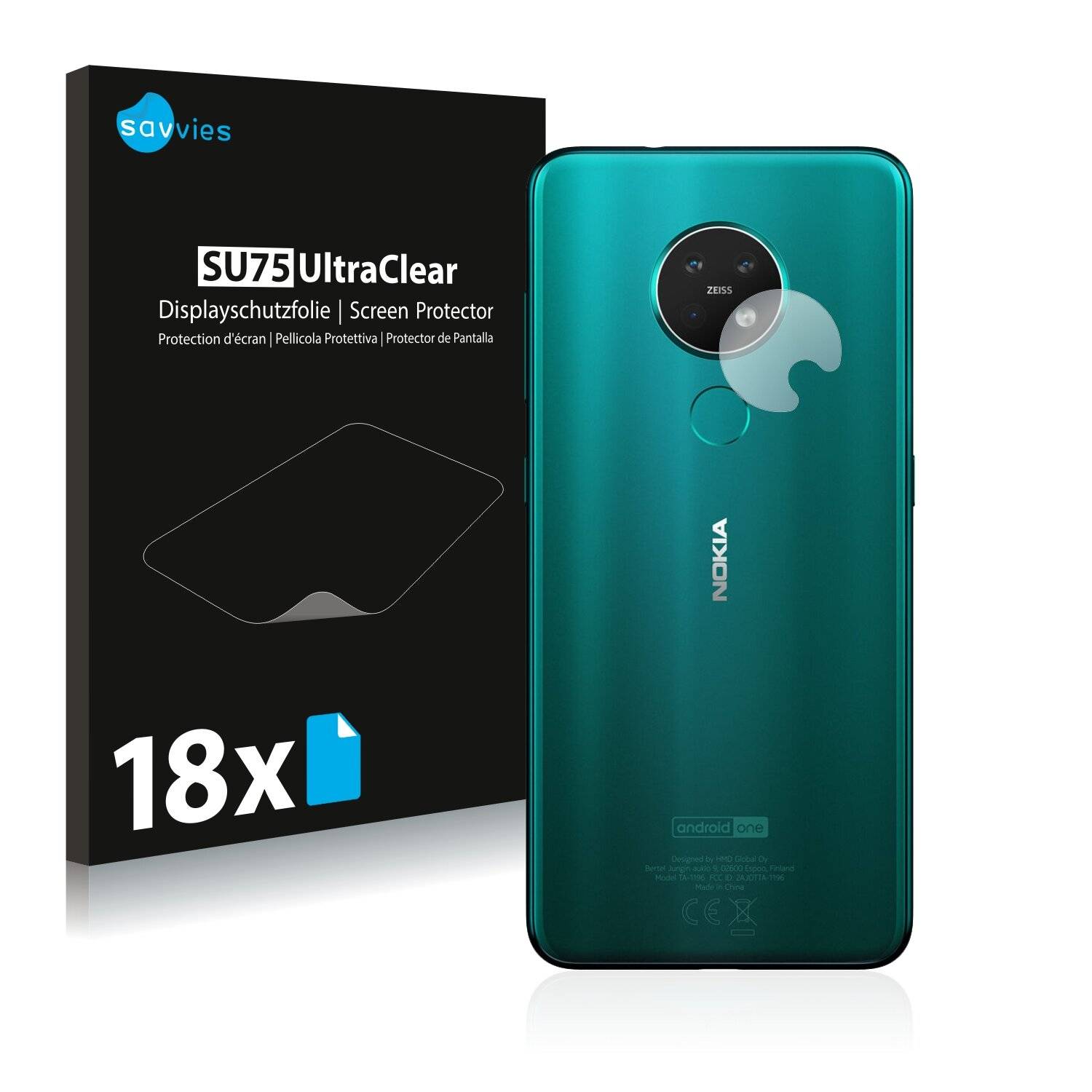 18x Savvies SU75 Displayschutzfolie für Nokia 7.2 (NUR