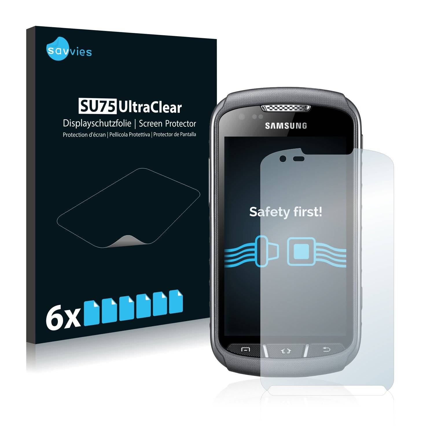 6x Savvies SU75 Displayschutzfolie für Samsung Galaxy Xcover 2